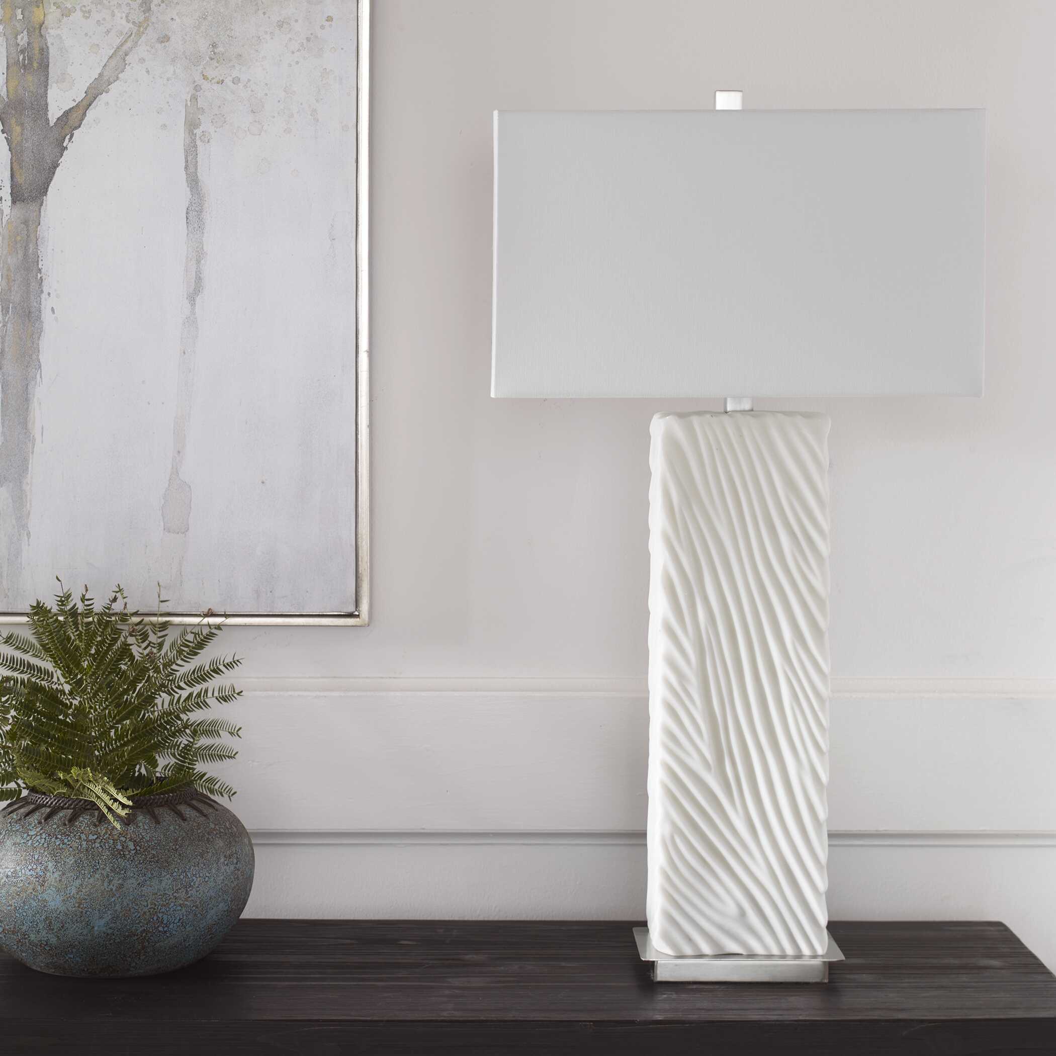Pillar White Marble Table Lamp - Image 3