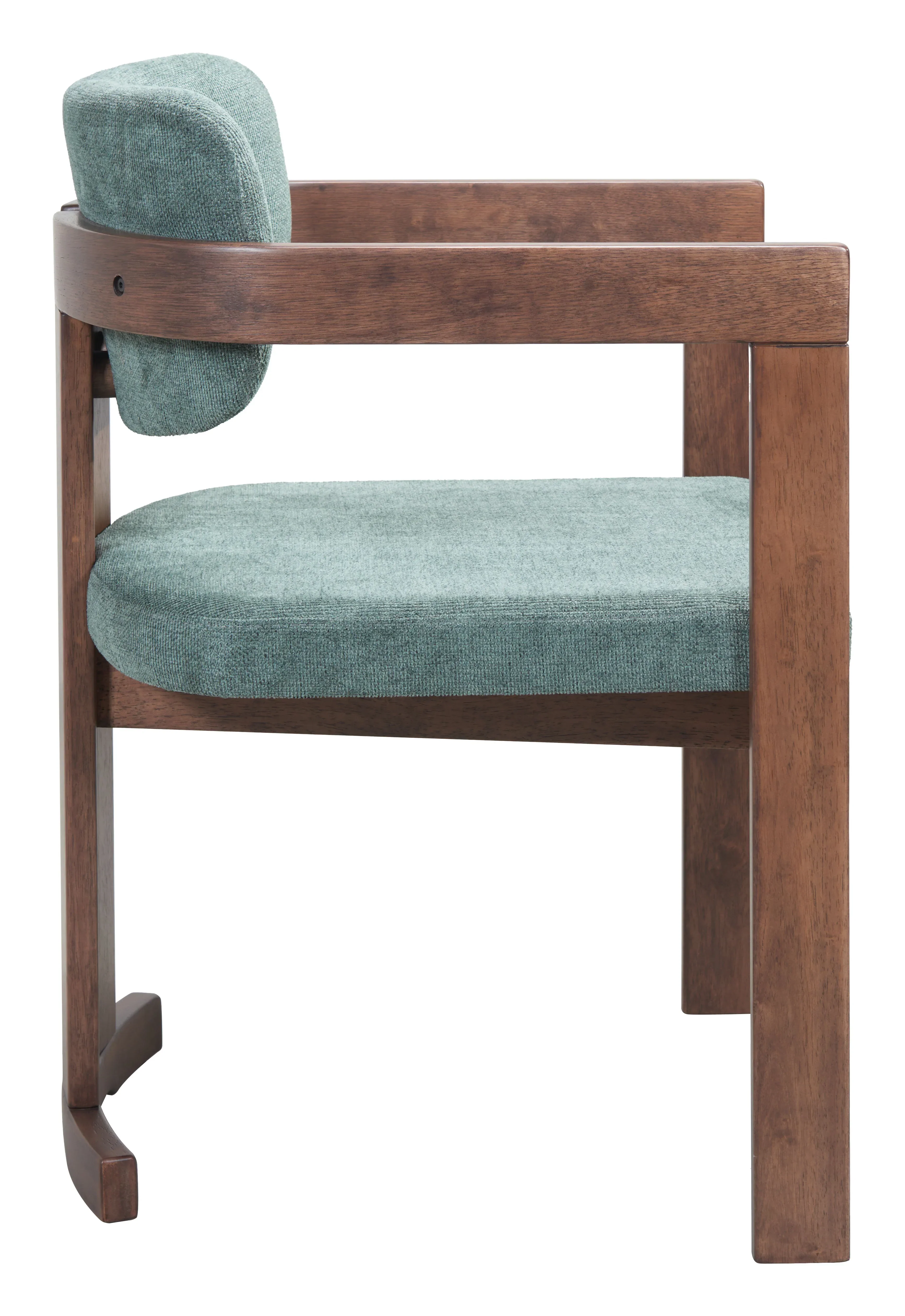 Poly Dining Chair Moss Gray & Walnut - Set of 2 - Image 2