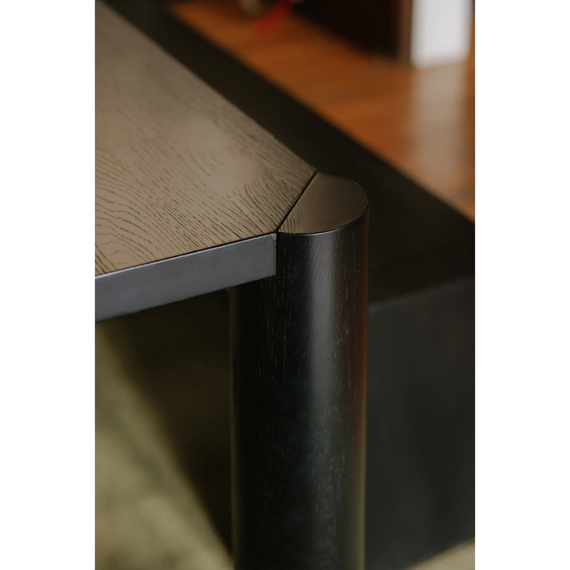 Post Dining Table Oak Black - Image 2