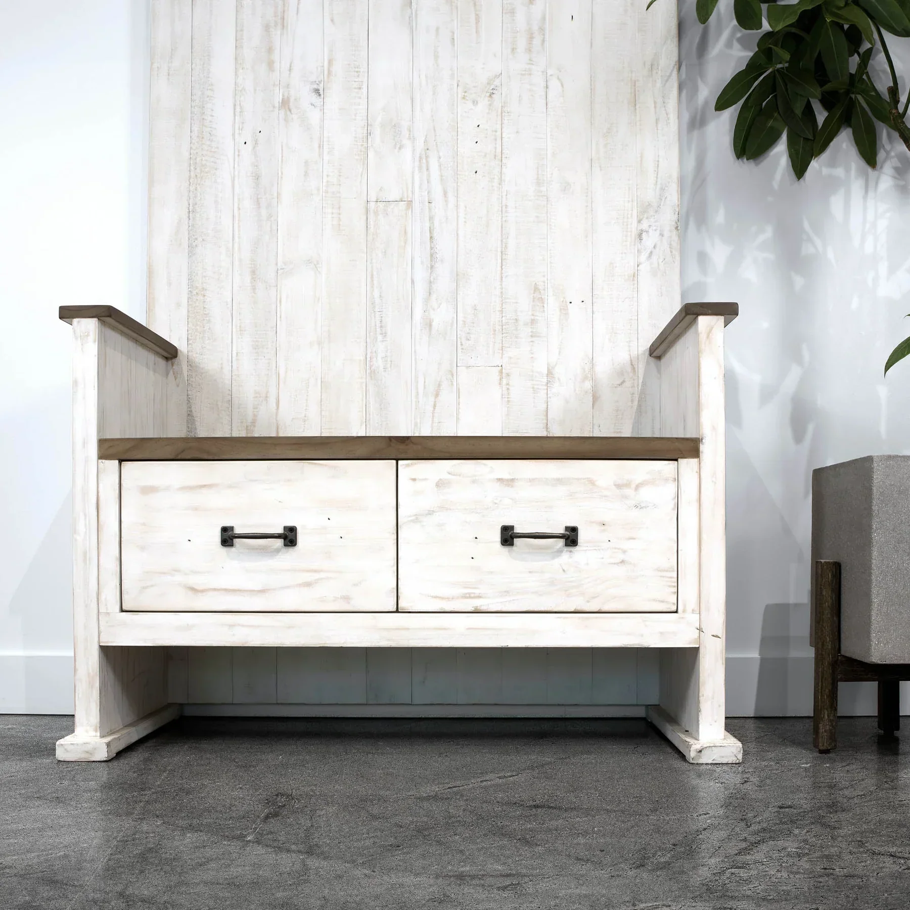 Provence Hall Bench 2 Drawer - Image 3