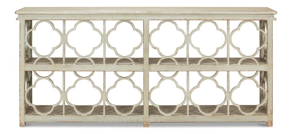 Quatrefoil Bookshelf Console Table - Image 3