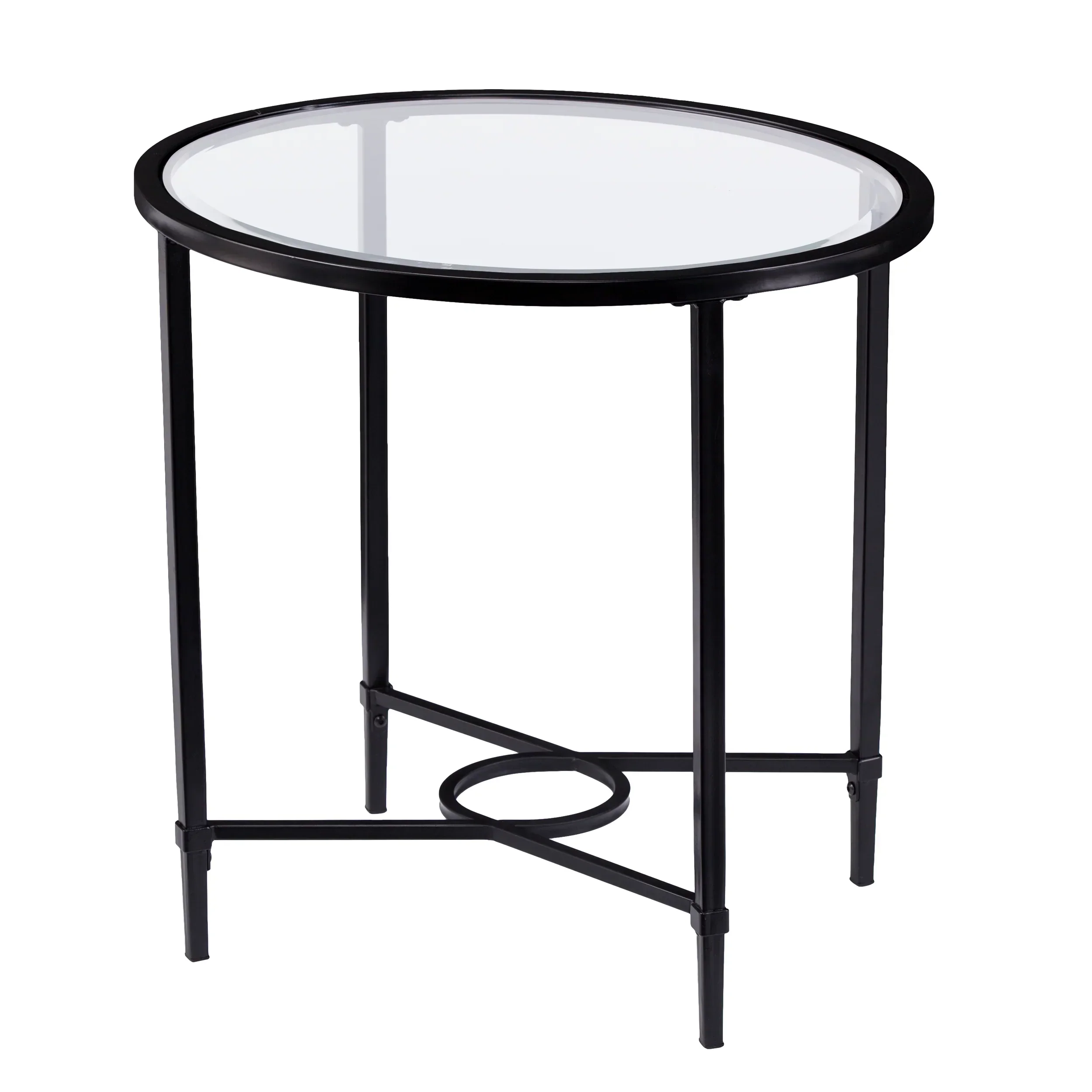 Quinton Metal/Glass Oval Side Table - Image 4