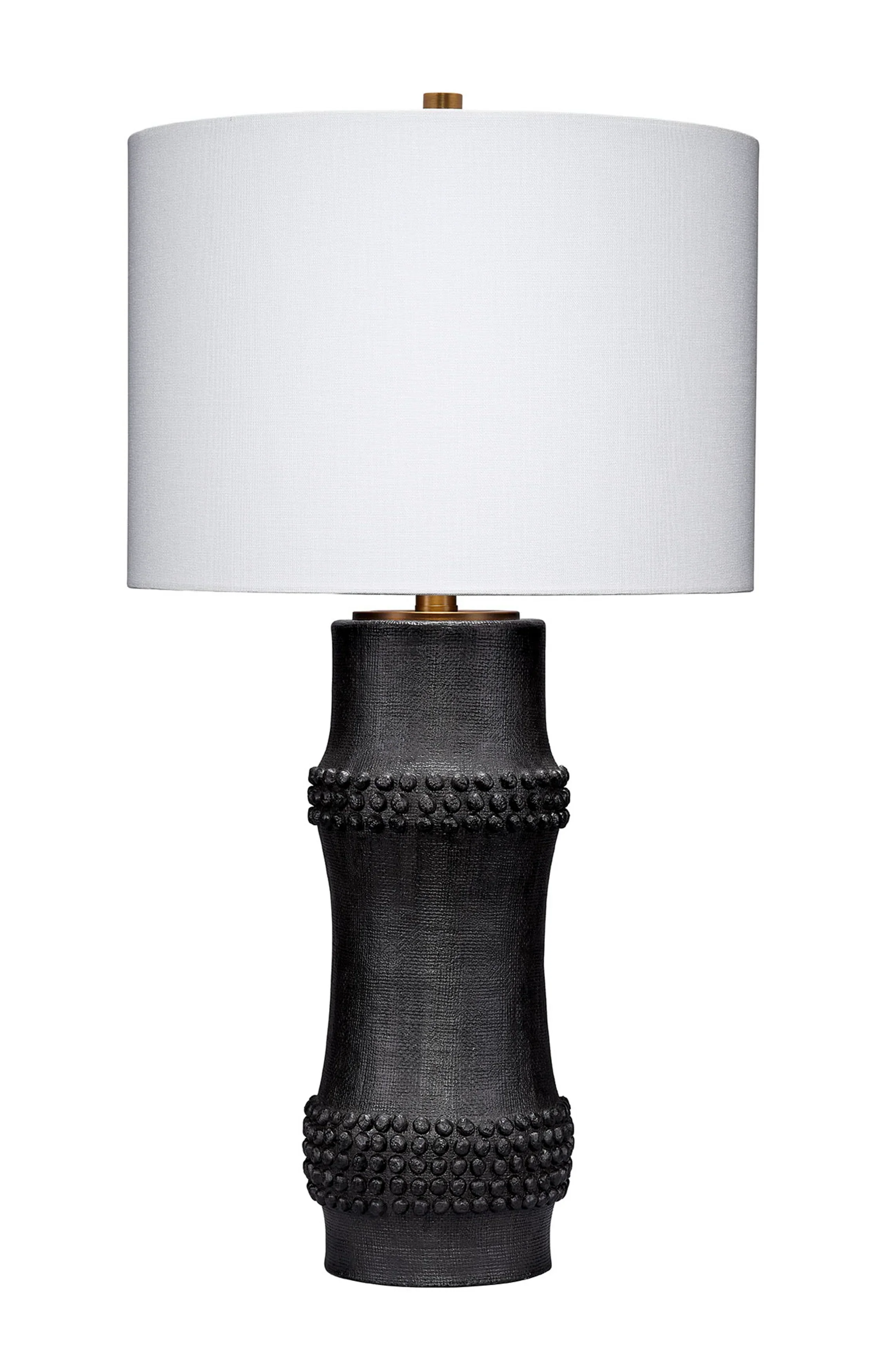 Rail Polyresin Table Lamp with Linen Shade
