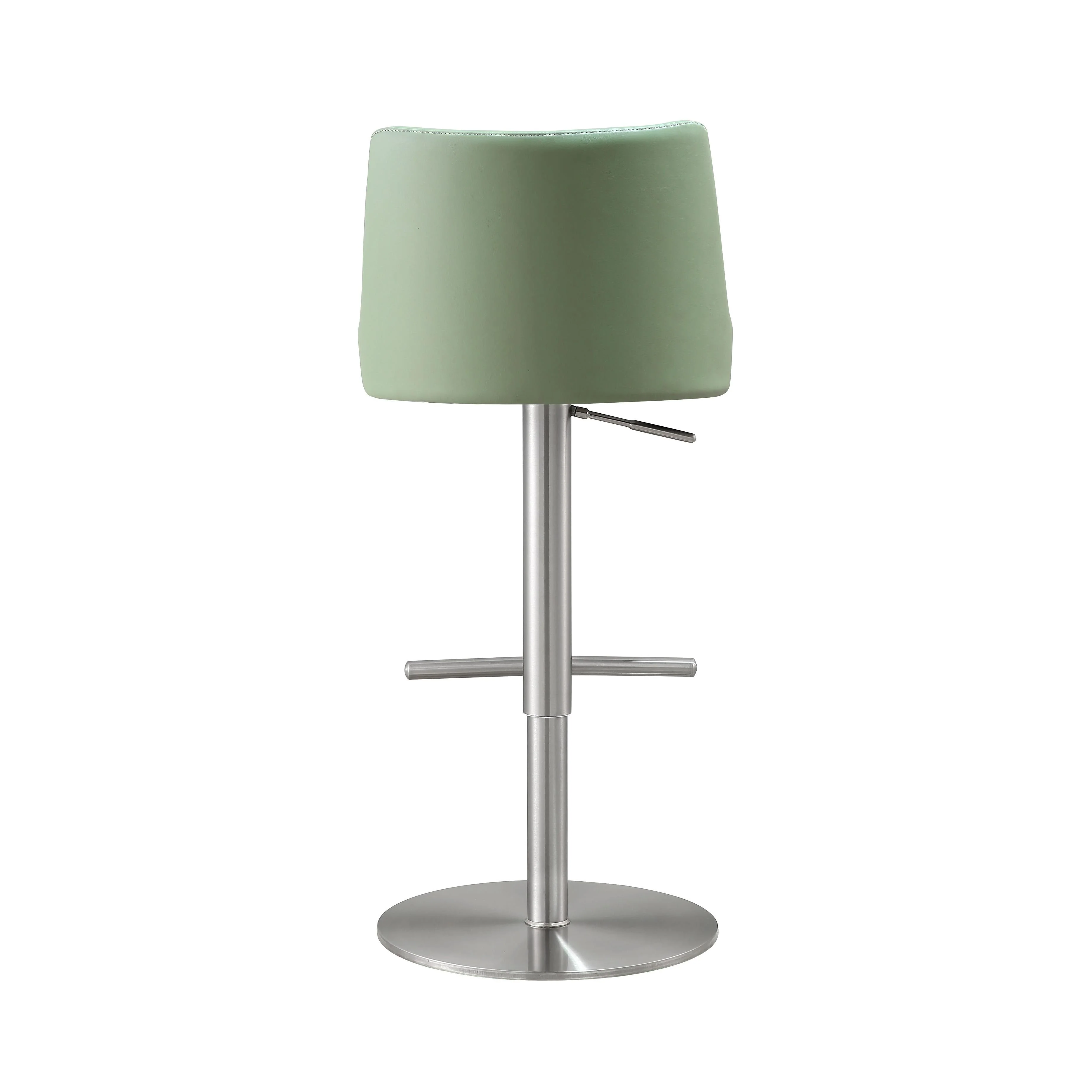 Reagan Sea Foam Green and Silver Adjustable Stool - Image 4