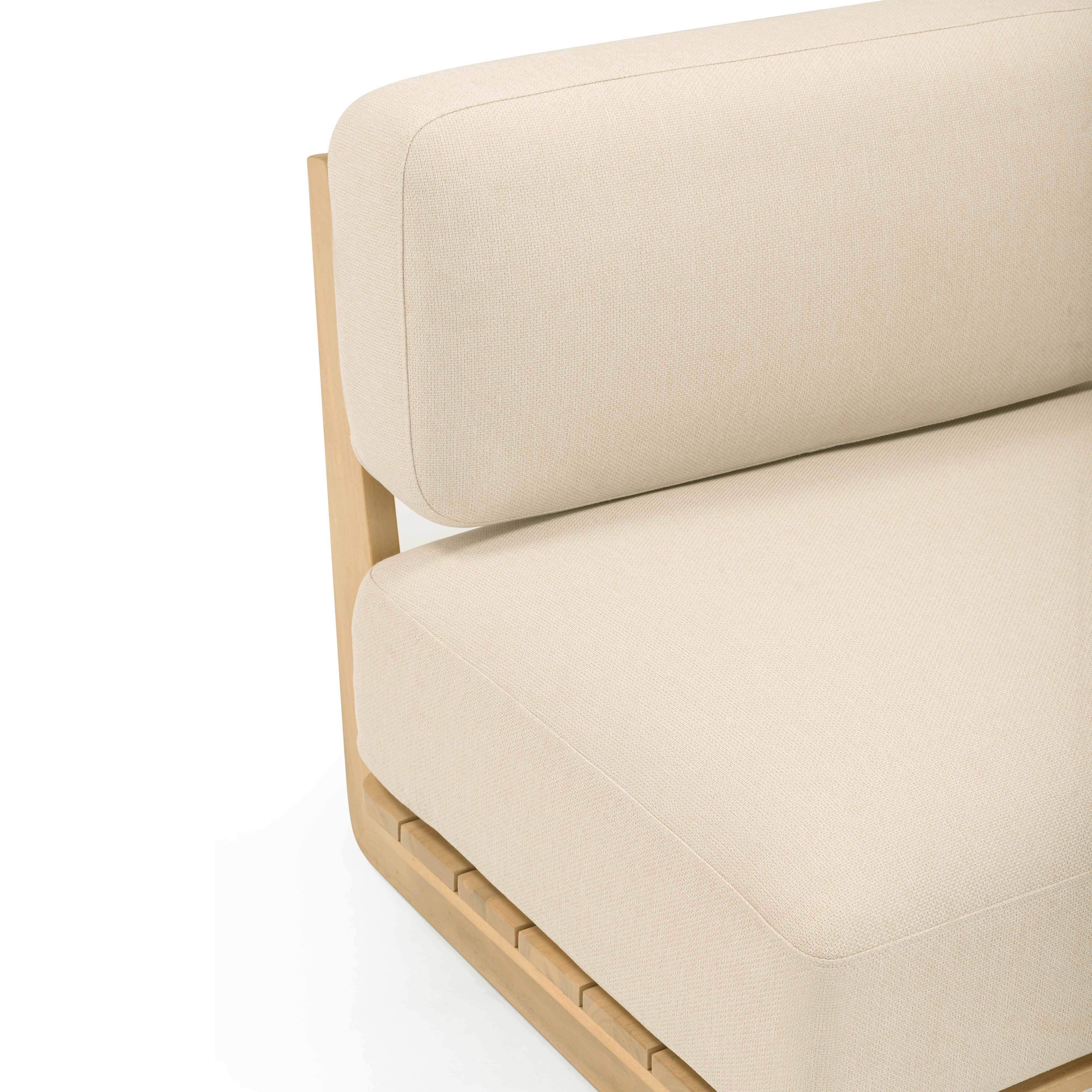 Reavan 67" Cream Performance Fabric Outdoor Lounge Sofa - Image 6