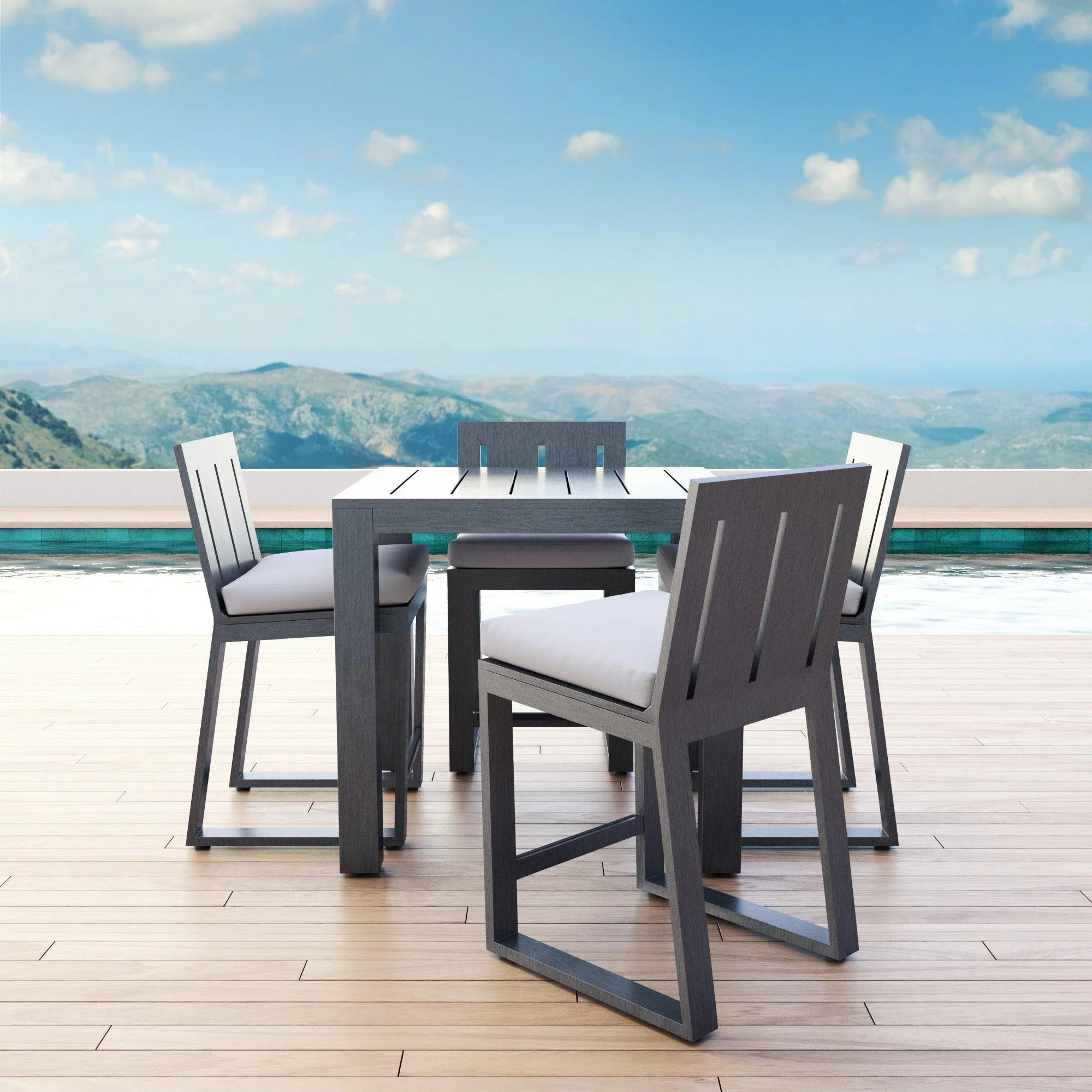 Redondo Counter Stool in Cast Silver, No Welt - Image 2