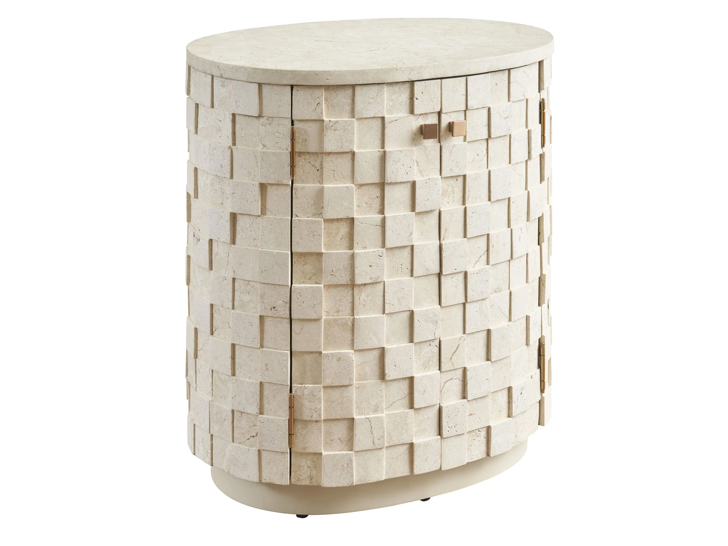 Rendezvous Albion Stone Oval Nightstand
