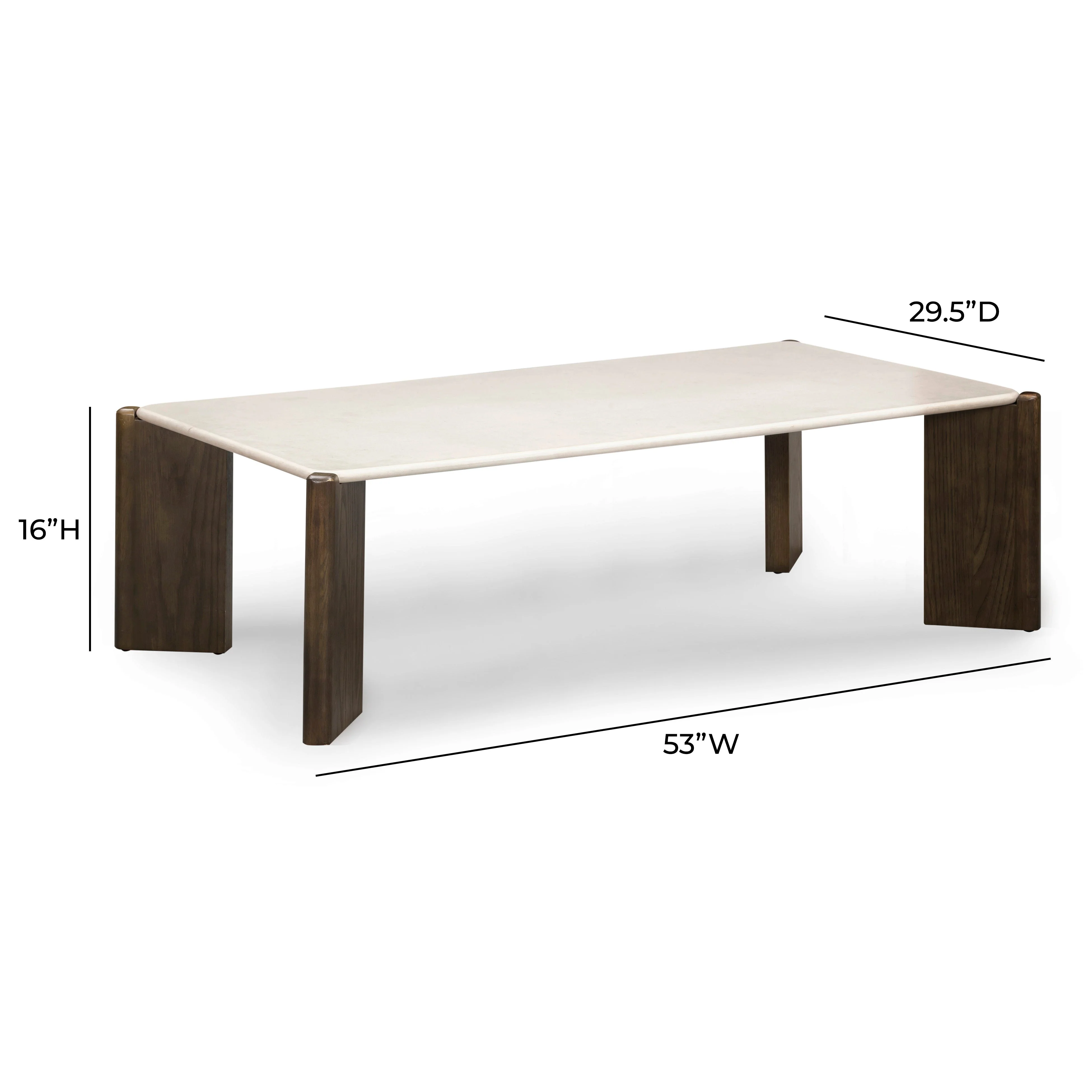Restis 52" Cream Quartz Rectangular Coffee Table - Image 6
