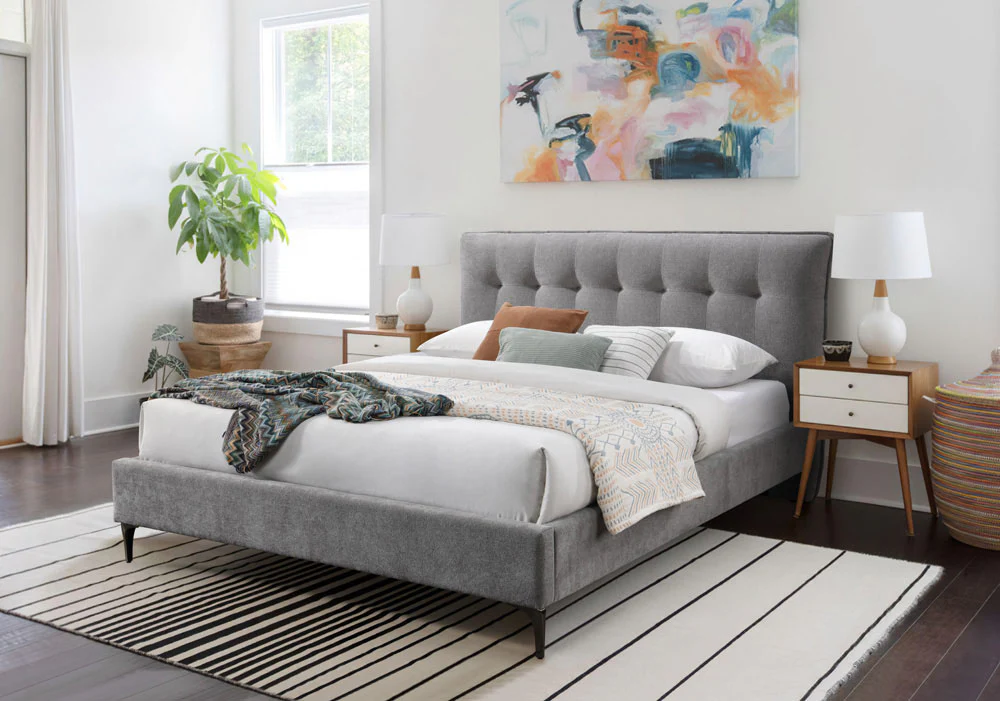 Rexsie Tufted Headboard Queen Bed - Image 5
