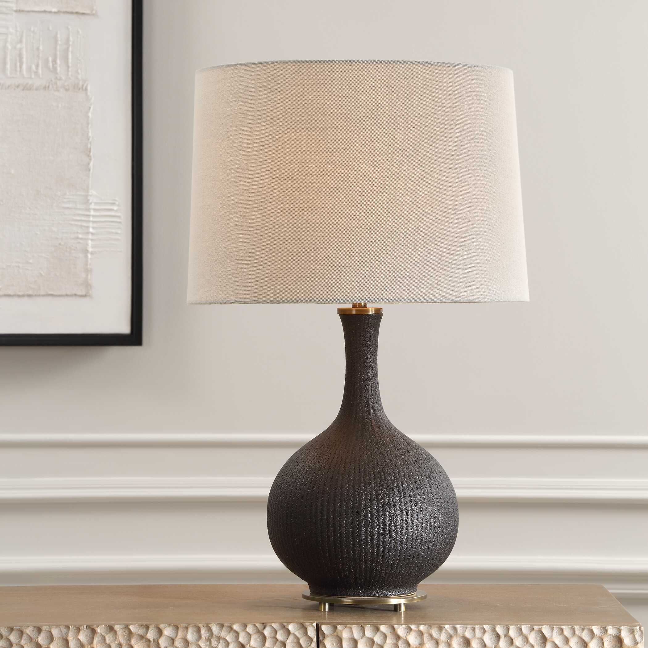 Rimini Black Glaze Table Lamp - Image 2