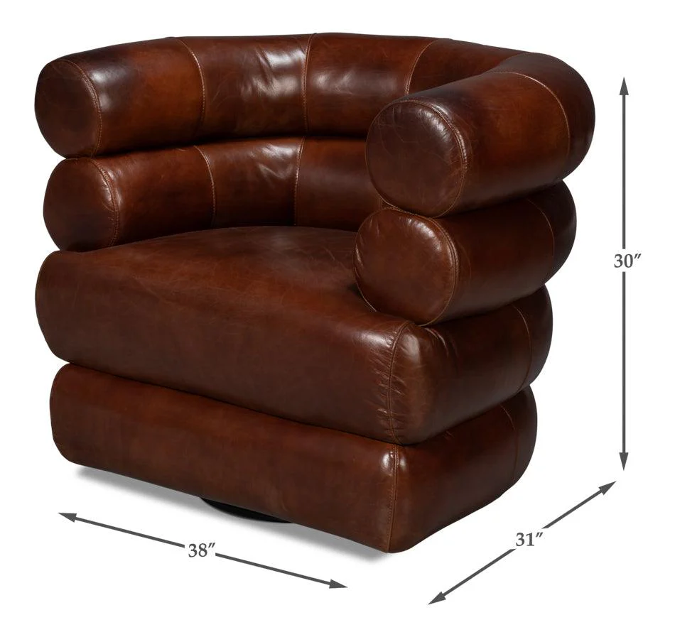 Rondo Leather Swivel Chair - Image 6