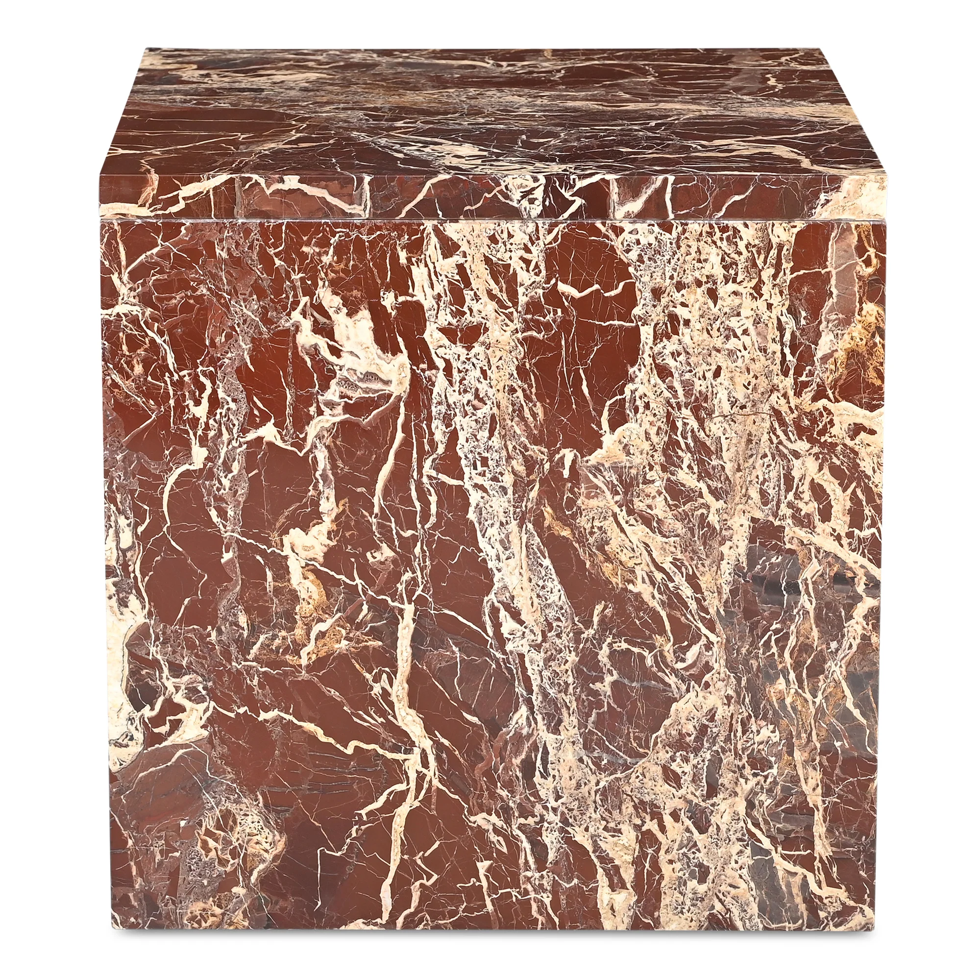 Rosa Accent Table Rosso Levanto Marble - Image 4