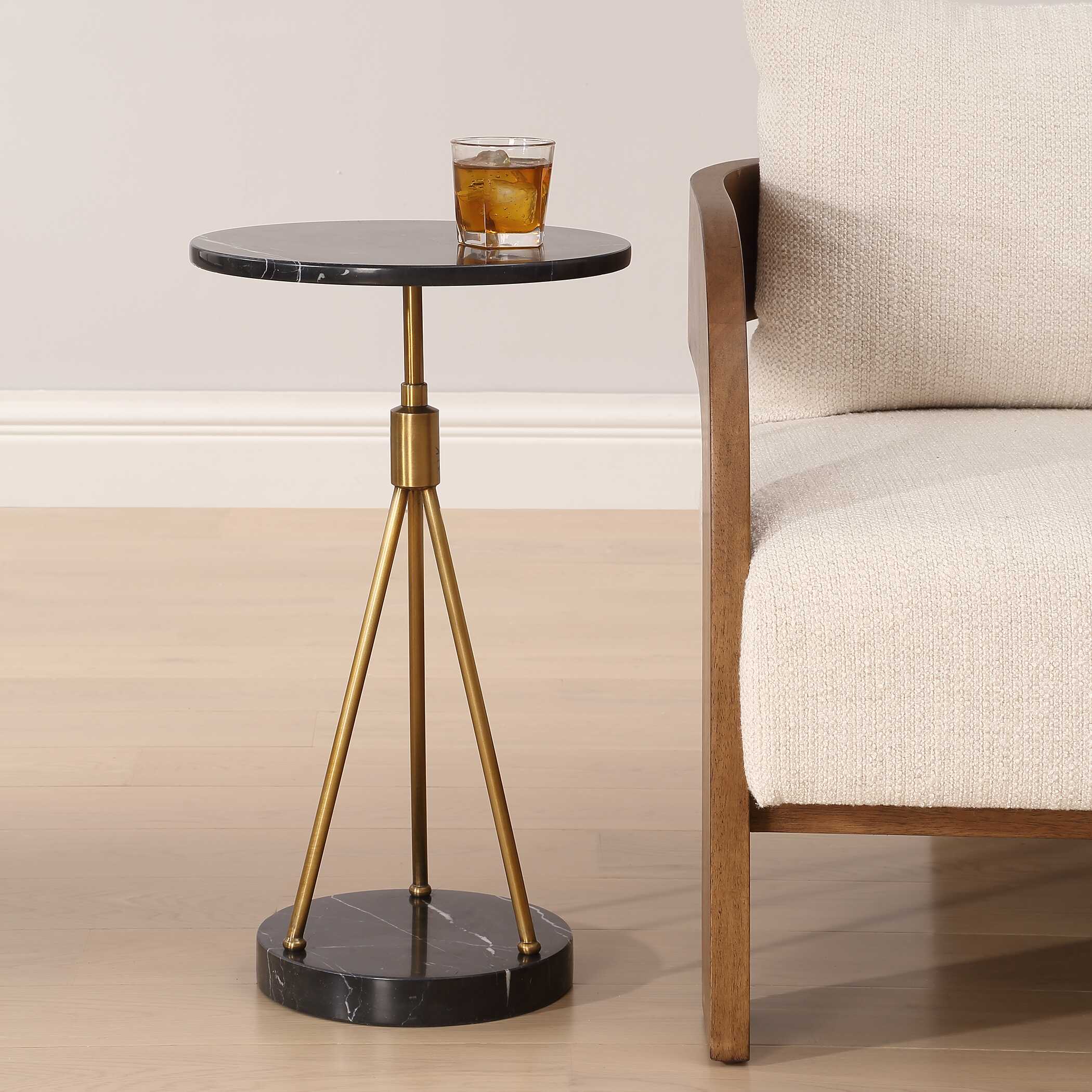 Rosston Black Marble Accent Table - Image 2