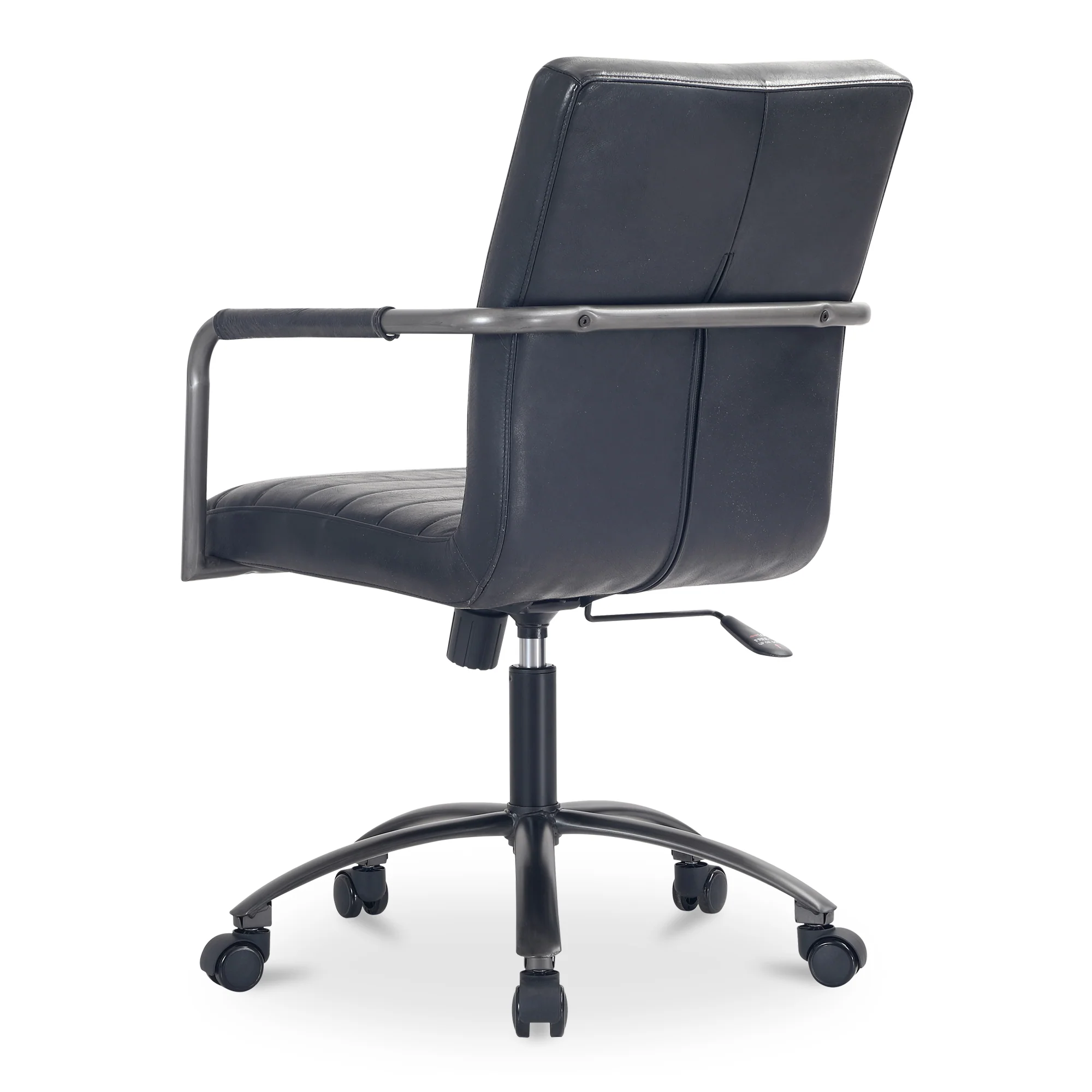 Roy Office Chair Black Leather - Image 4