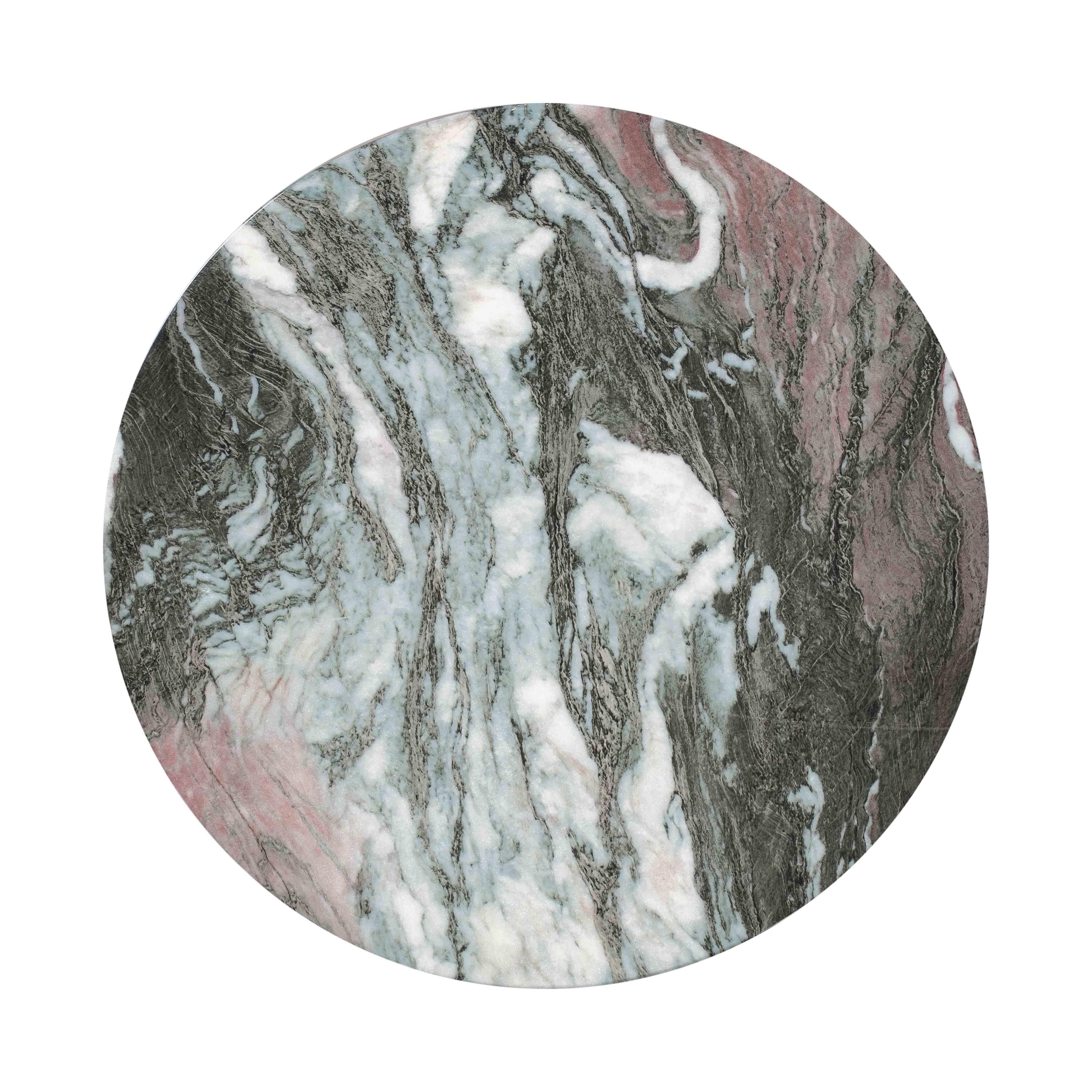 Rue Grey and Blush Marble Side Table - Image 4