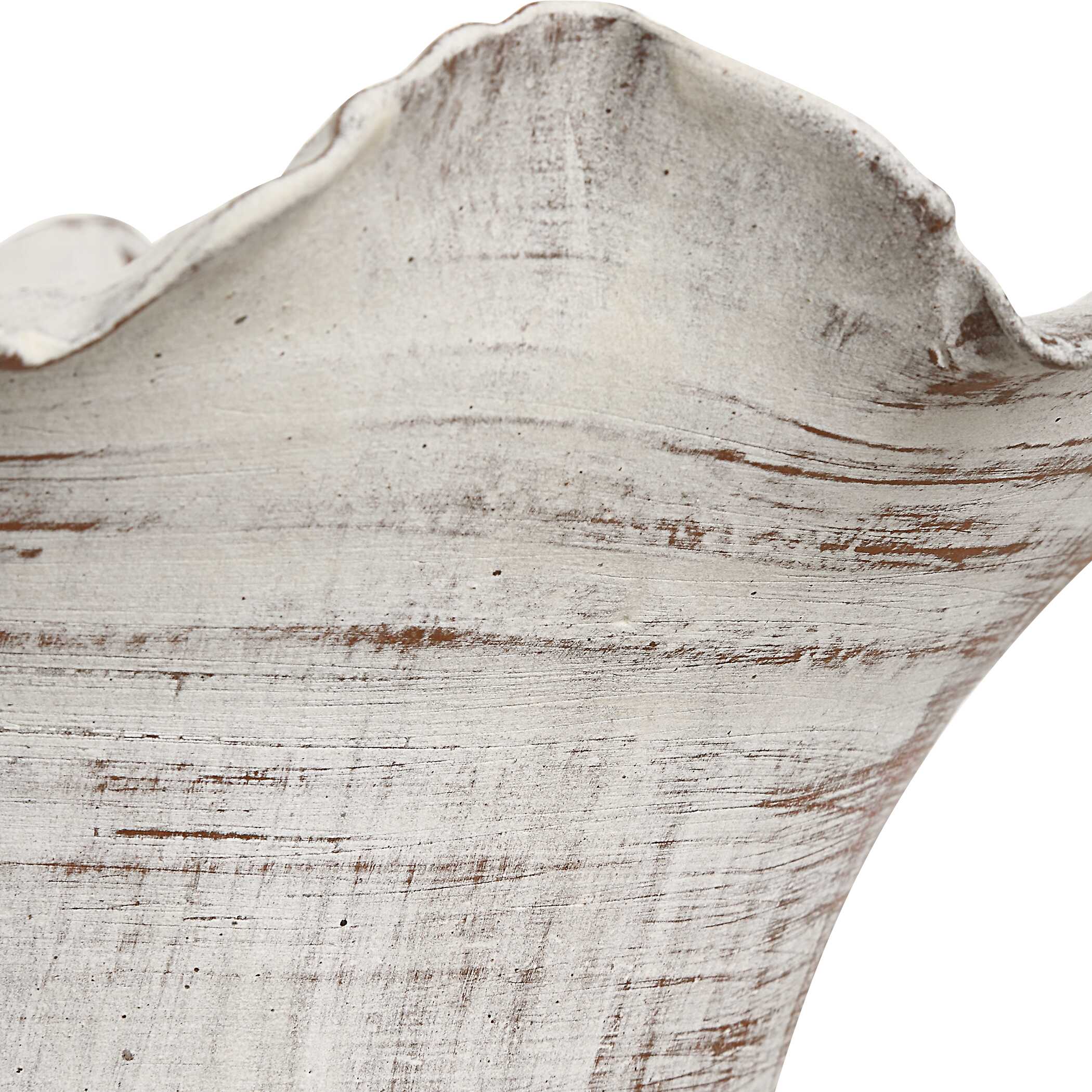 Ruffled Petal White Vases - Set of 2 - Image 3