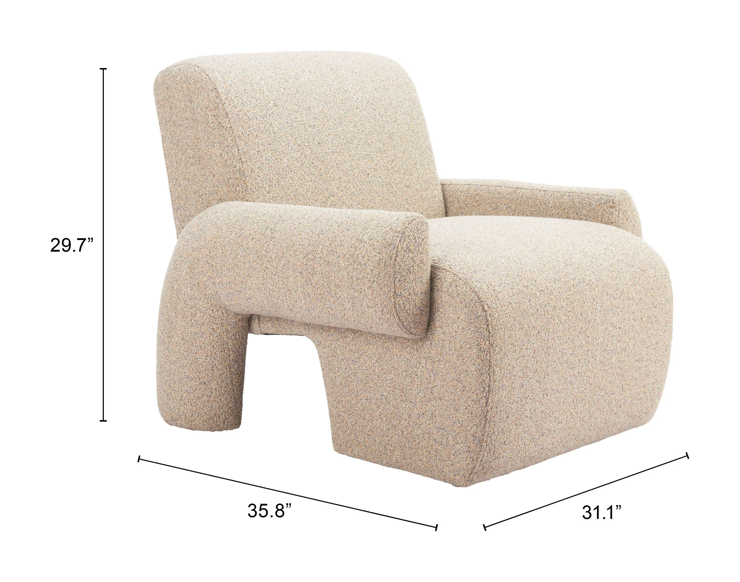 Rura Accent Chair Heathered Beige - Image 5