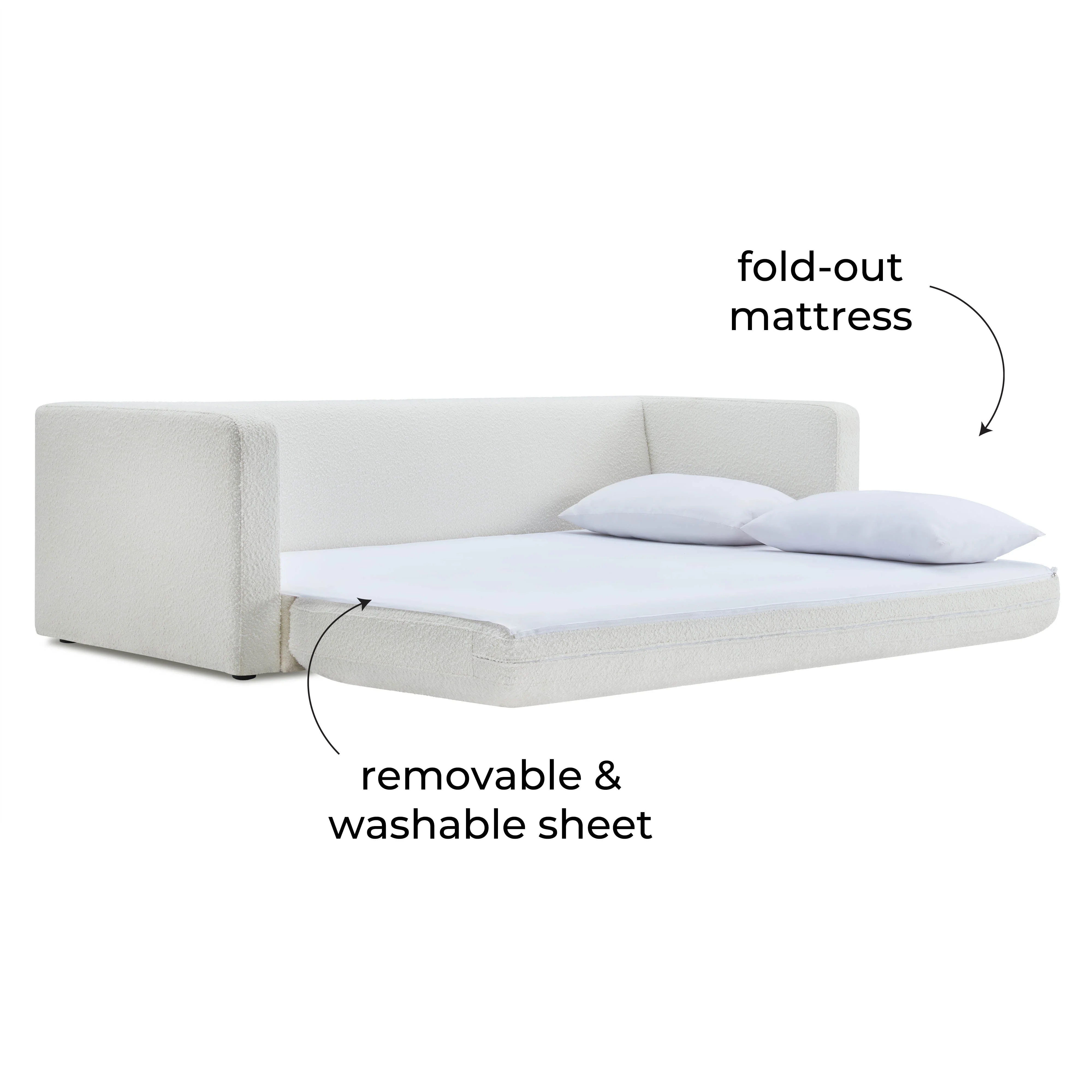 Ryan 91" Performance Boucle Sofa Bed - Image 6