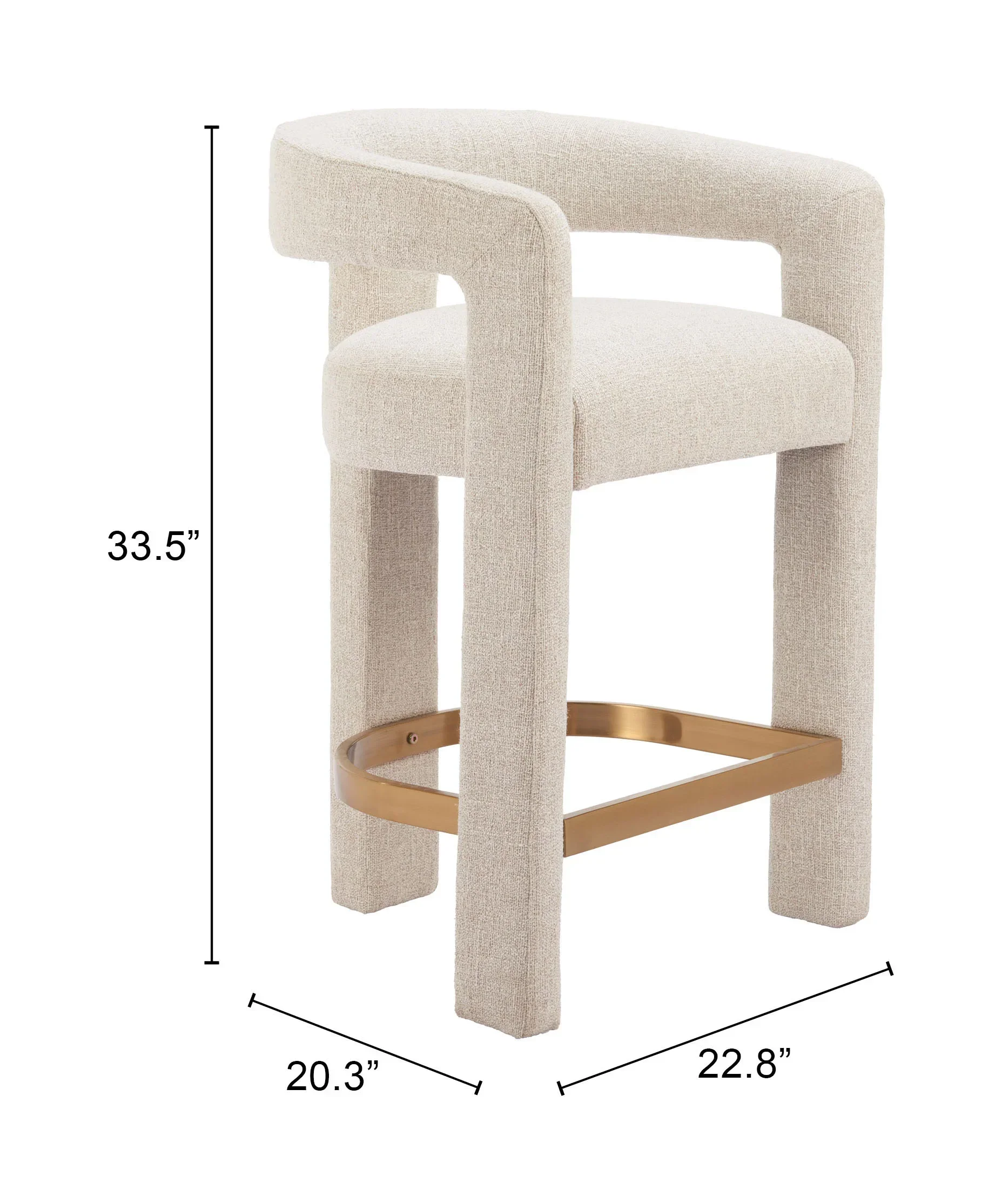 Saiko Counter Stool Beige - Image 5