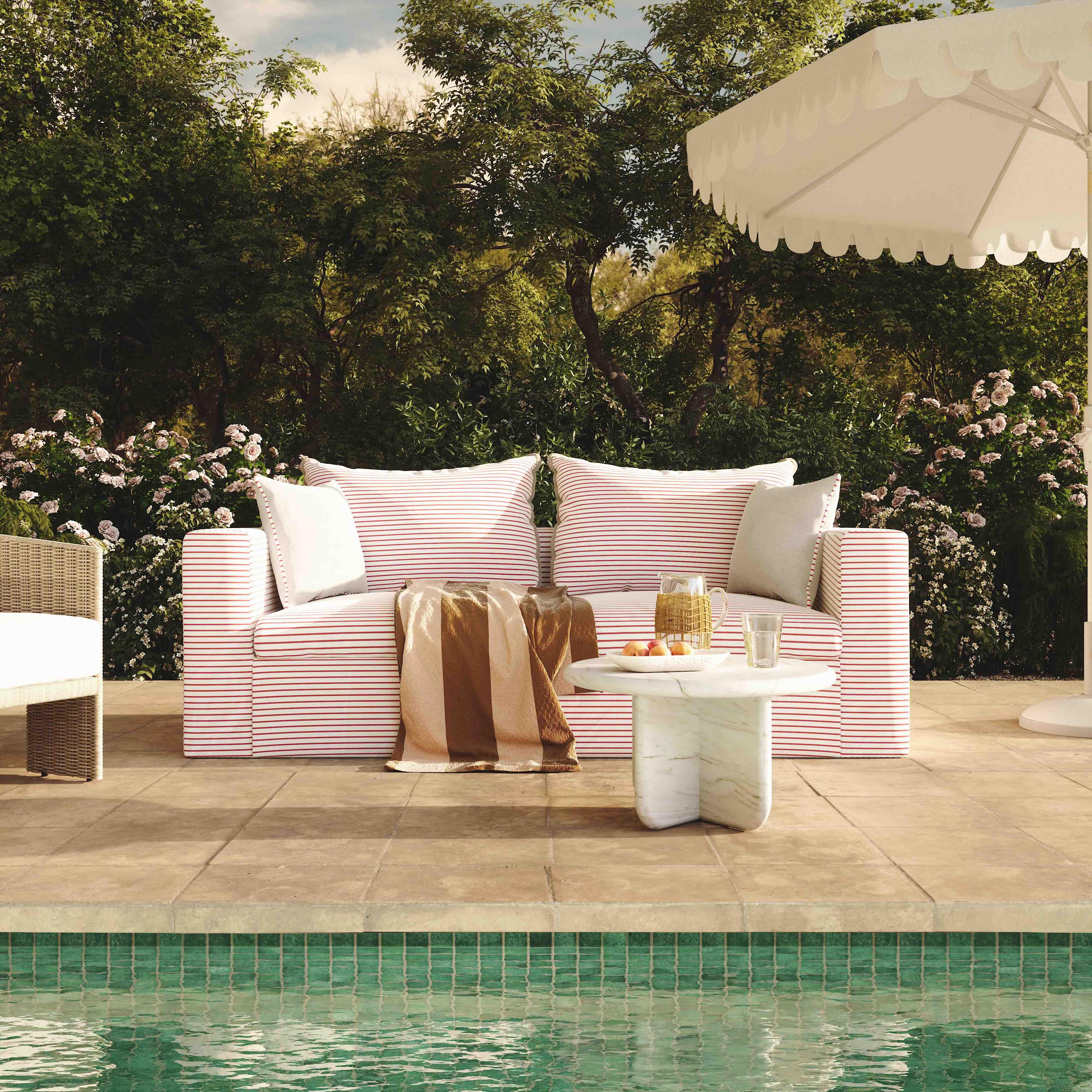 Salty 84.5" Striped Contract-Grade Indoor/Outdoor Sofa - Image 2