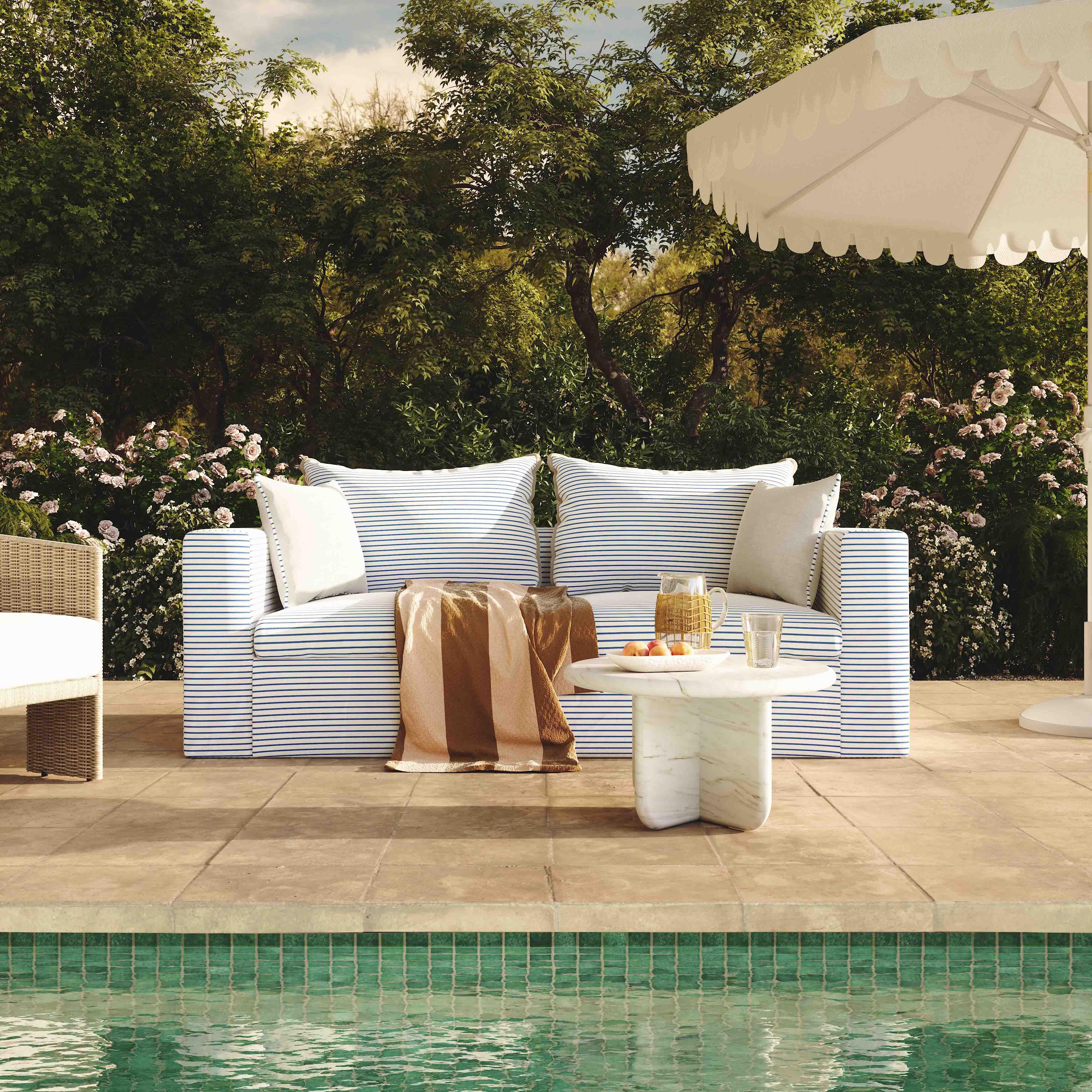 Salty 84.5" Striped Contract-Grade Indoor/Outdoor Sofa - Image 8