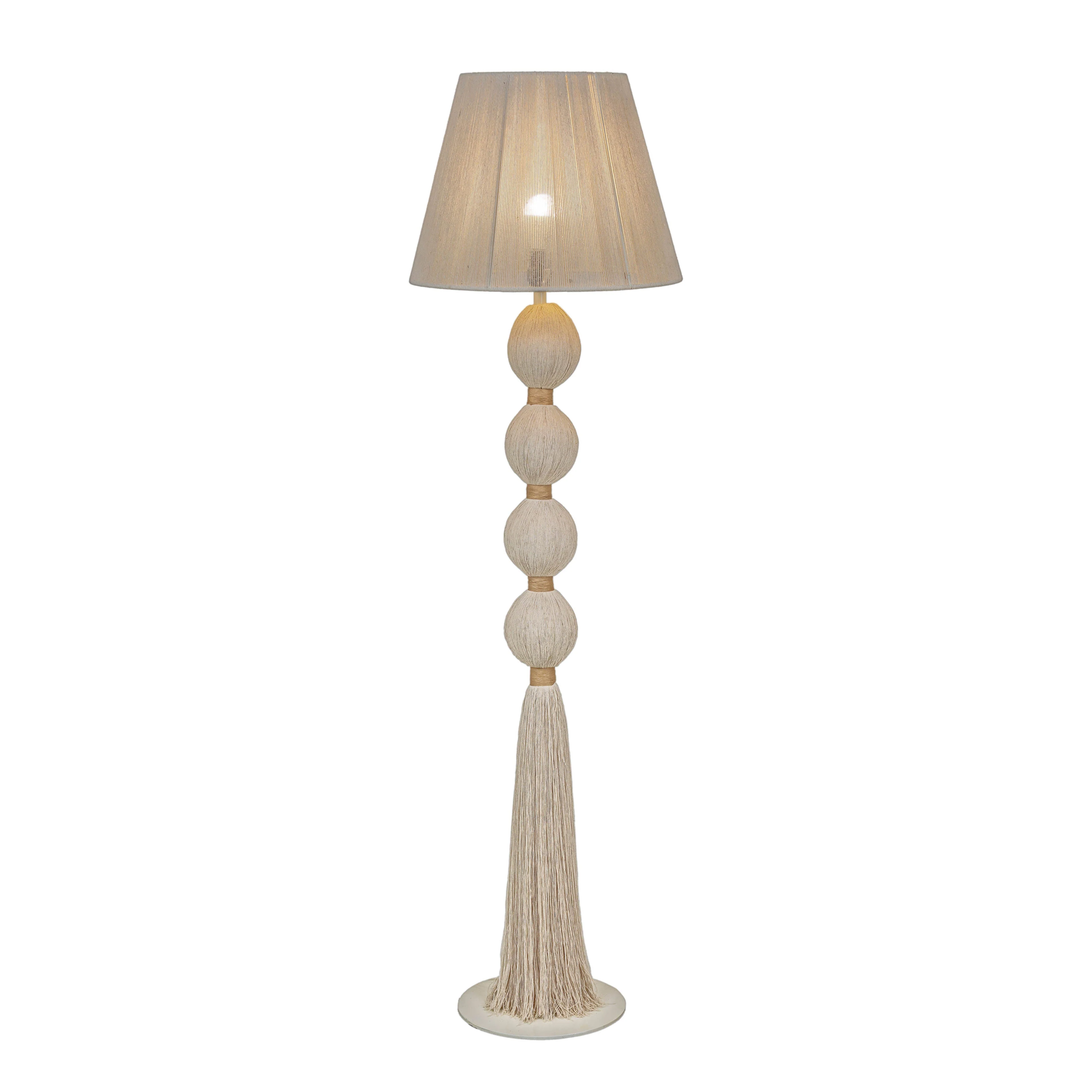 Samba White Cotton Floor Lamp - Image 3