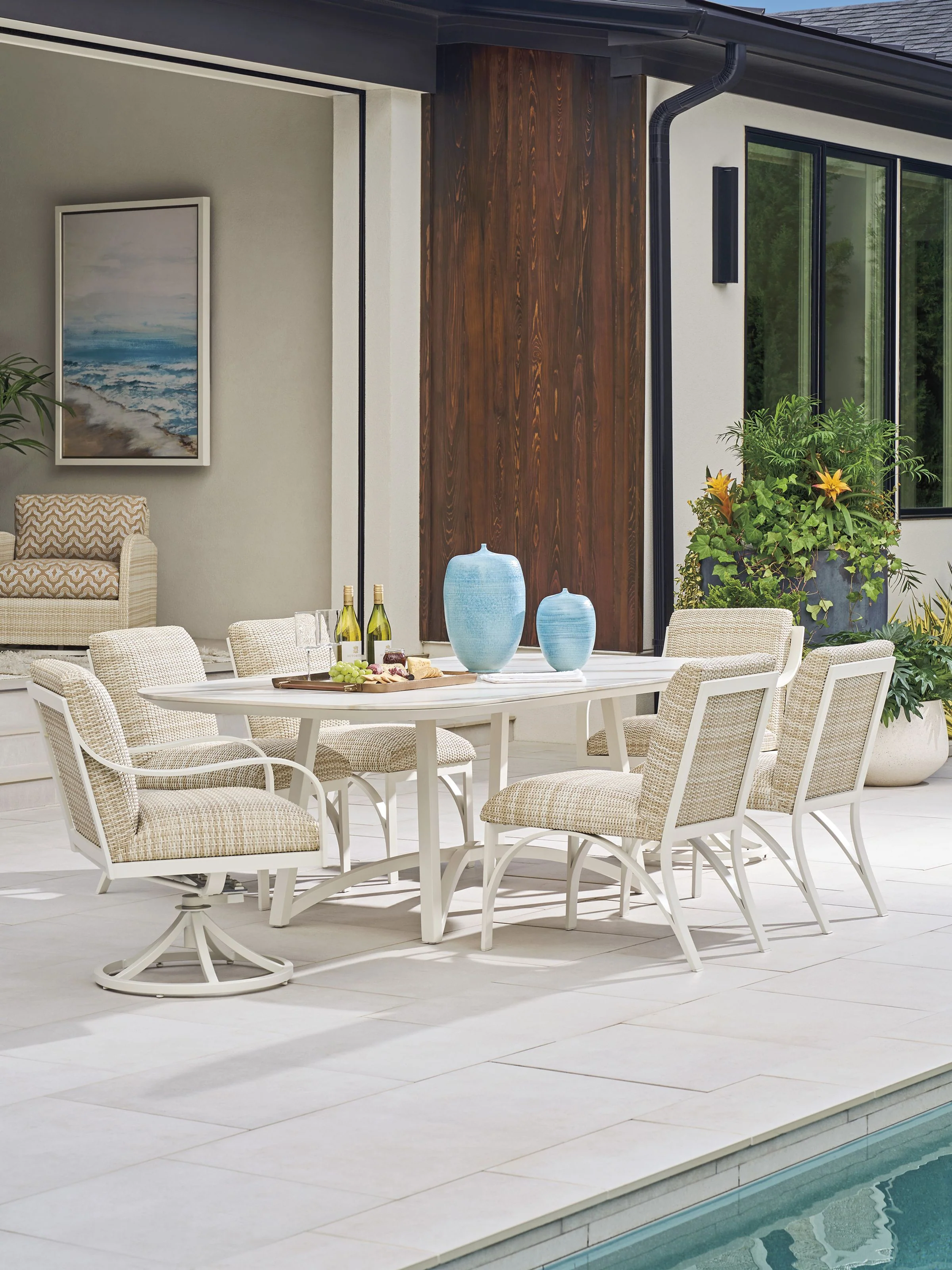 Sand Dune Swivel Rocker Dining Chair - Image 3
