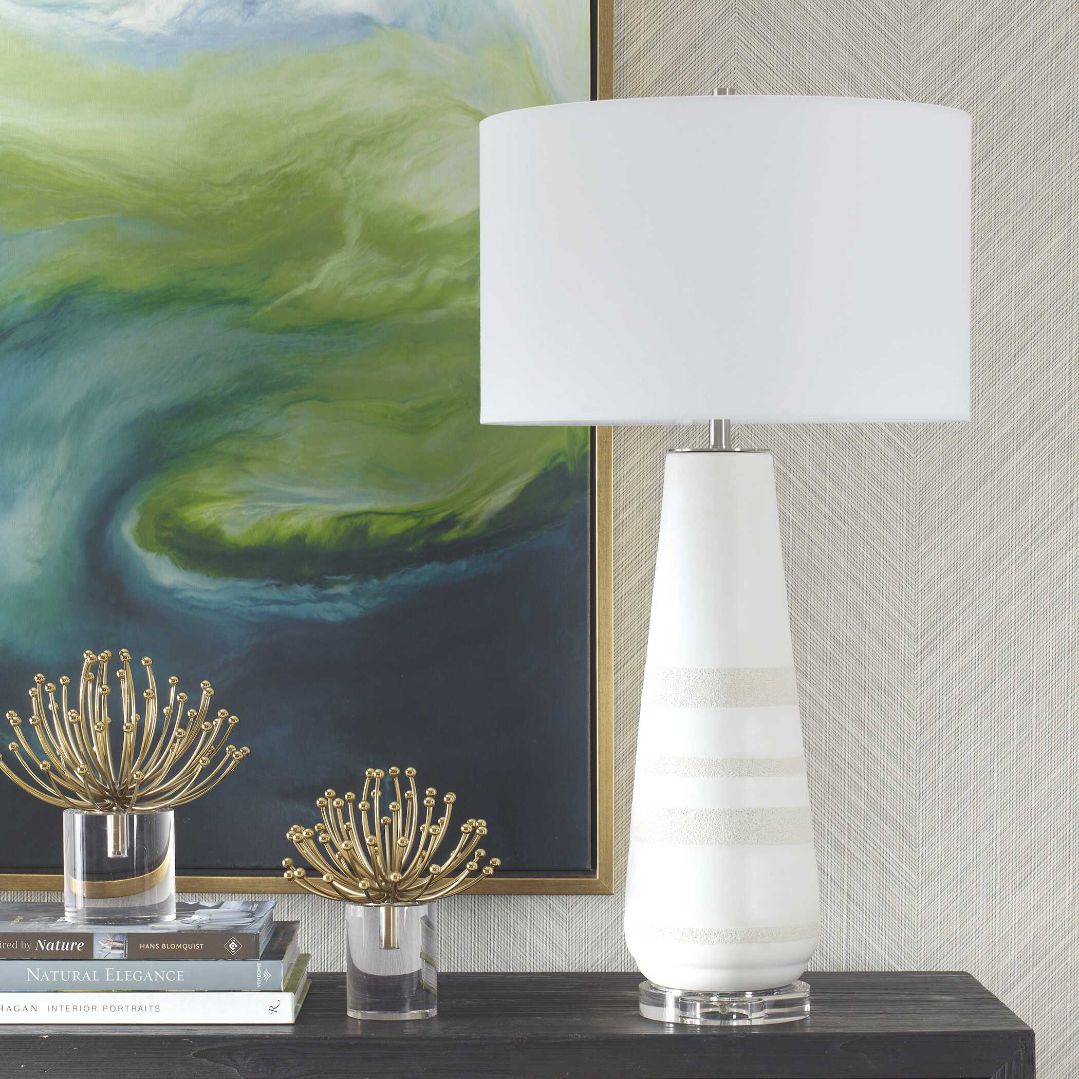 Santino Crackled Ivory Table Lamp - Image 3