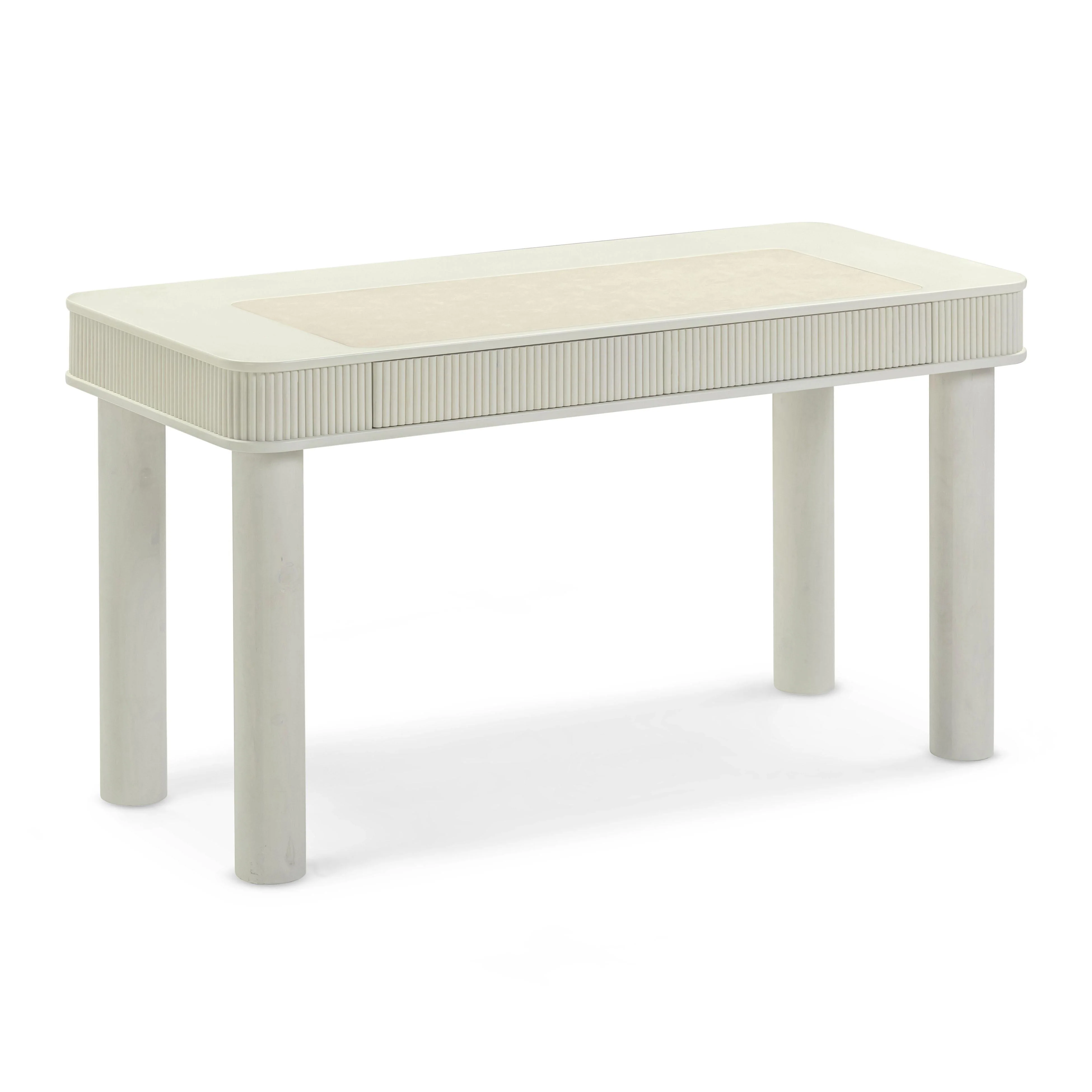 Sarah 55" Cream 2-Drawer Executive Work Desk - Image 2