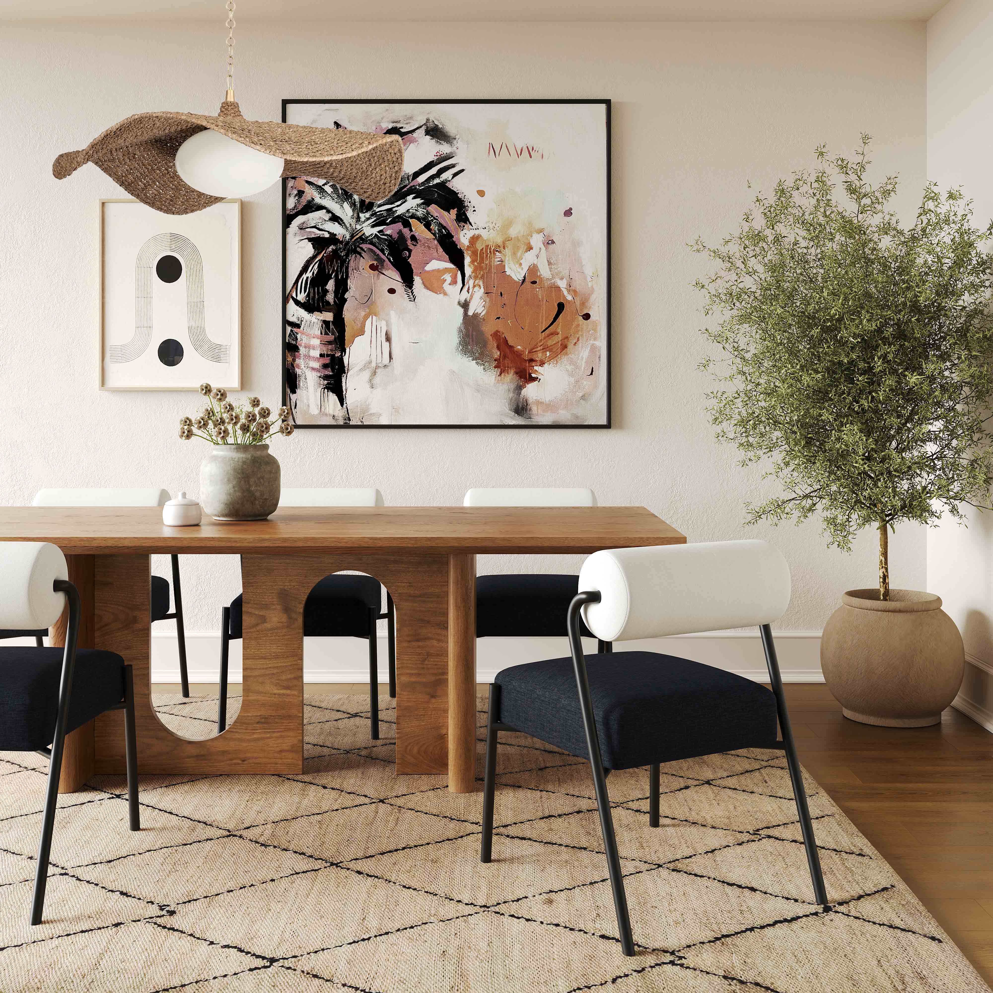 Satra Walnut Rectangular Dining Table - Image 2