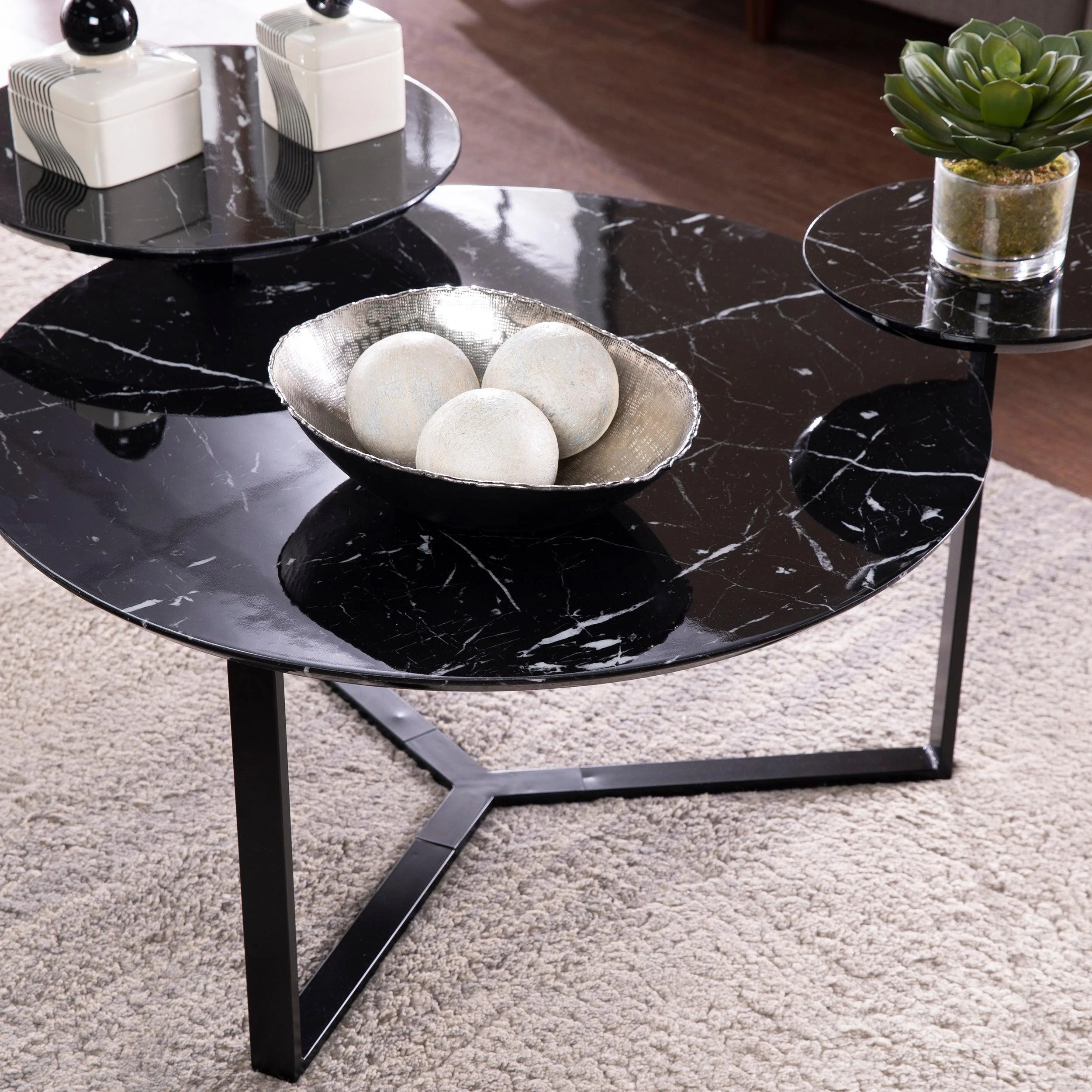 Saxelby Faux Marble Cocktail Table - Image 7