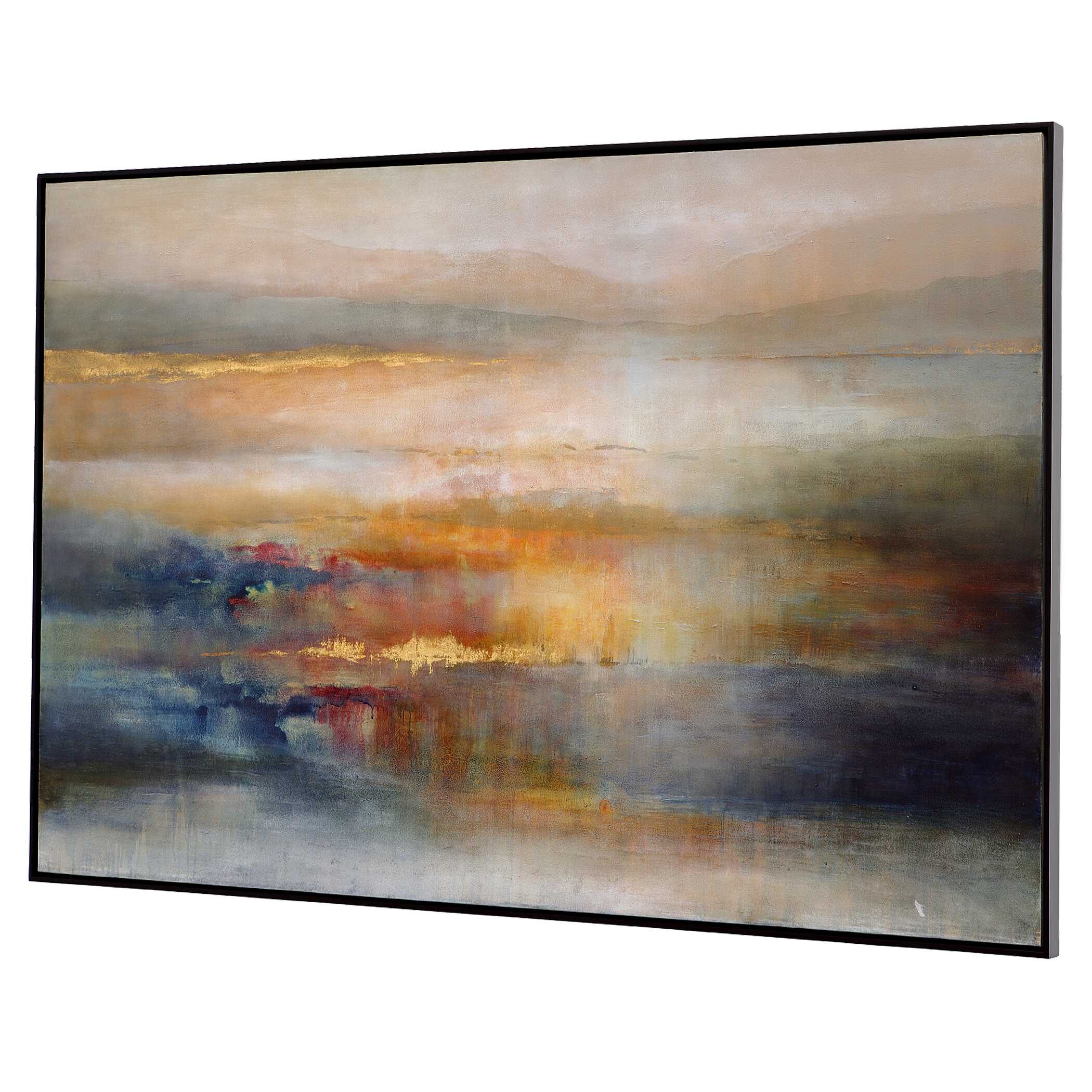 Seafaring Dusk Hand Painted Abstract Art - Image 4