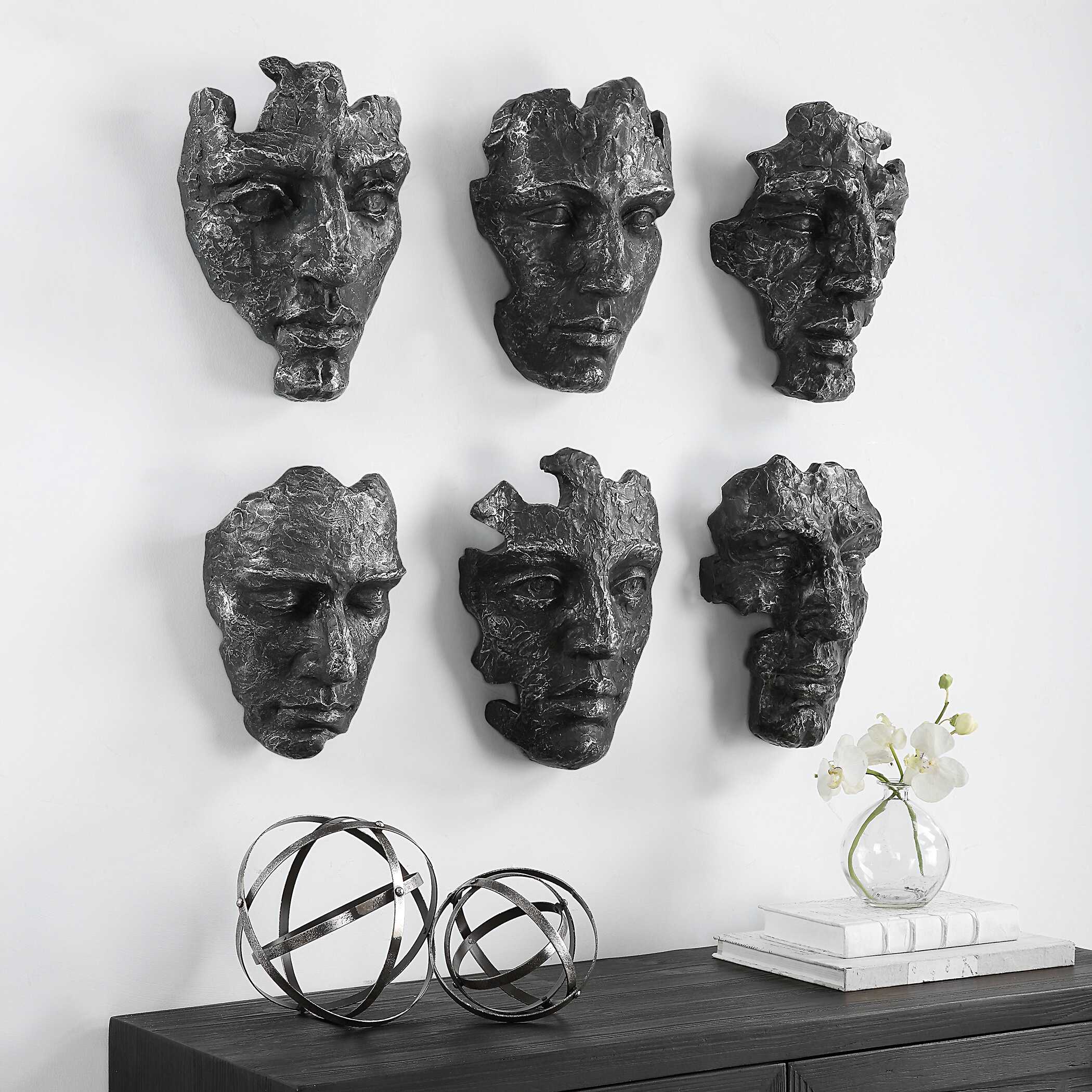 Self-Portrait Metallic Wall Decor, Set/6 - Image 3