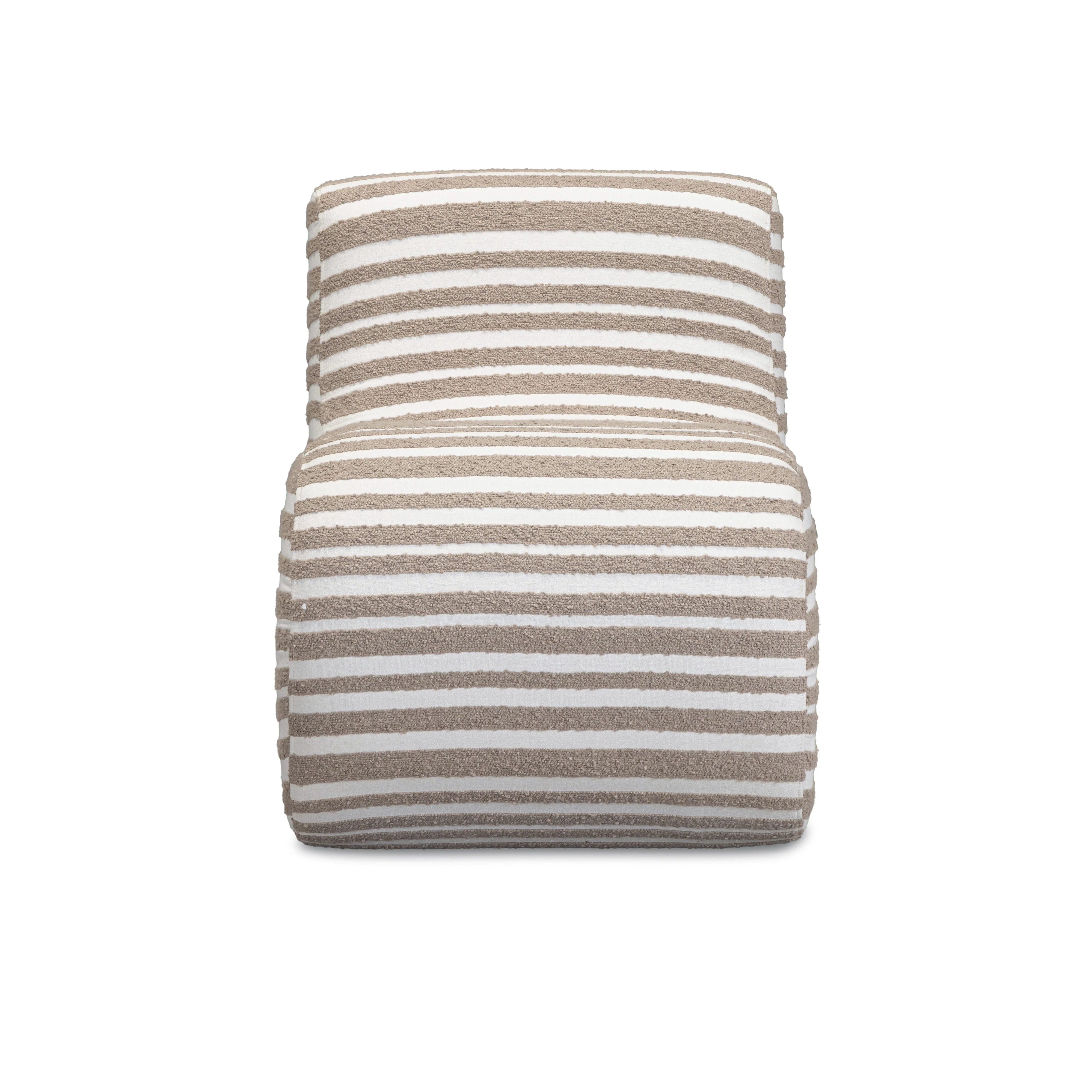 Senna Taupe Organic Stripes Contract-Grade Jacquard Fabric Accent Chair - Image 3