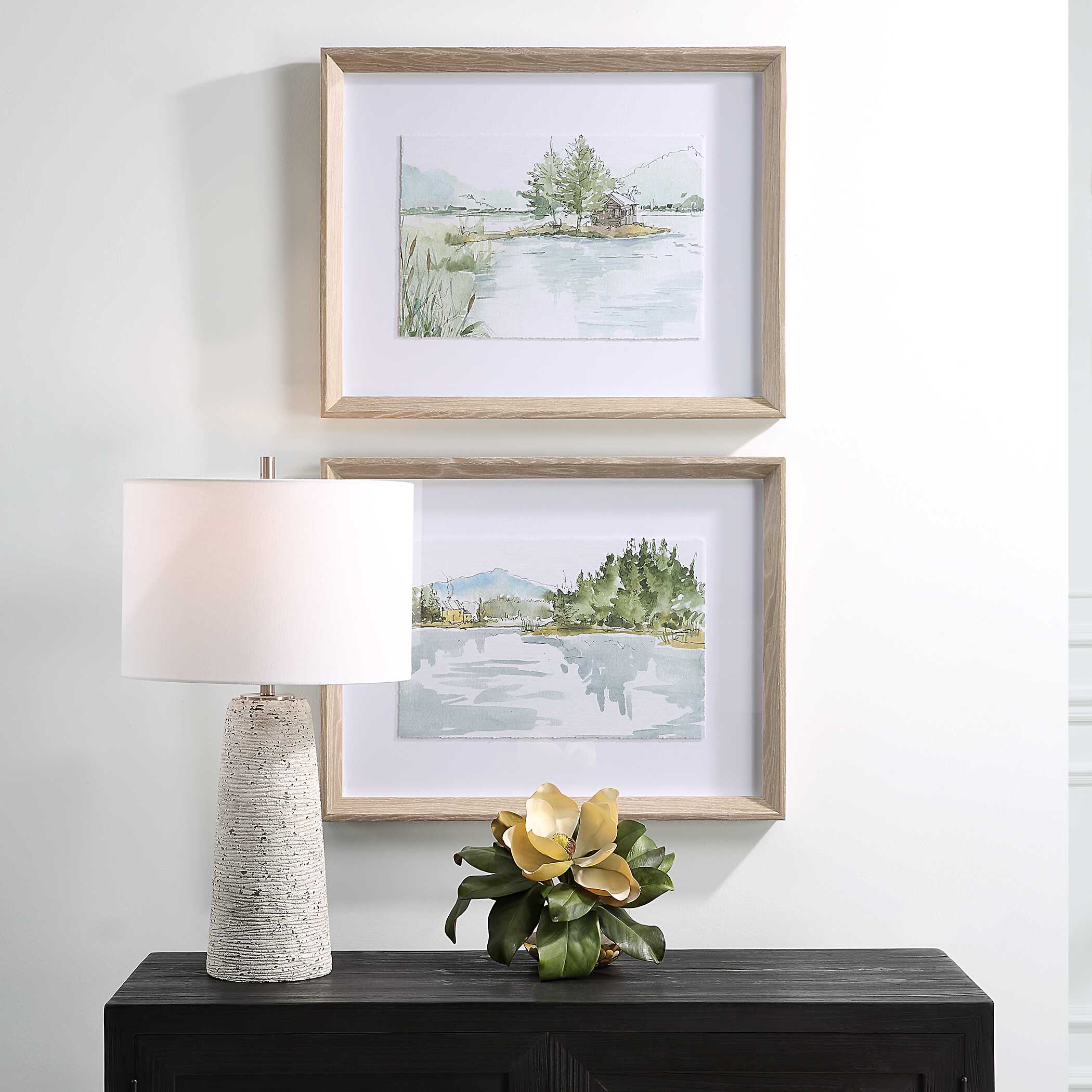 Serene Lake Framed Prints - Set of 2 - Image 2