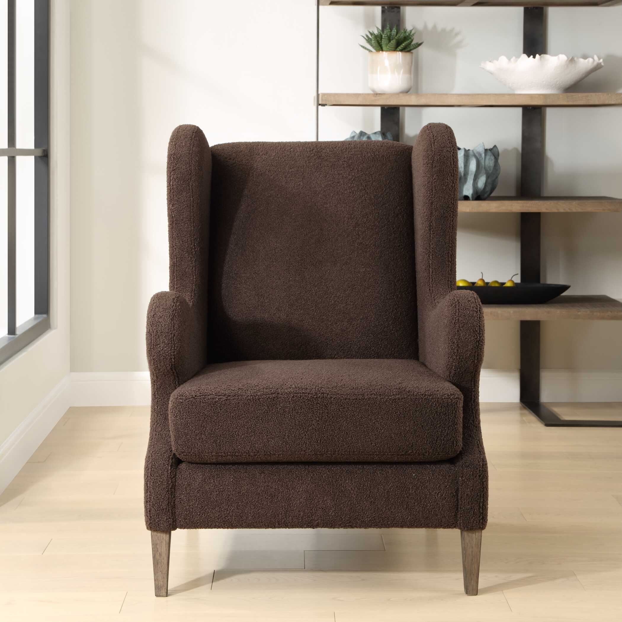 Serpentine Brown Fabric Accent Chair - Image 2