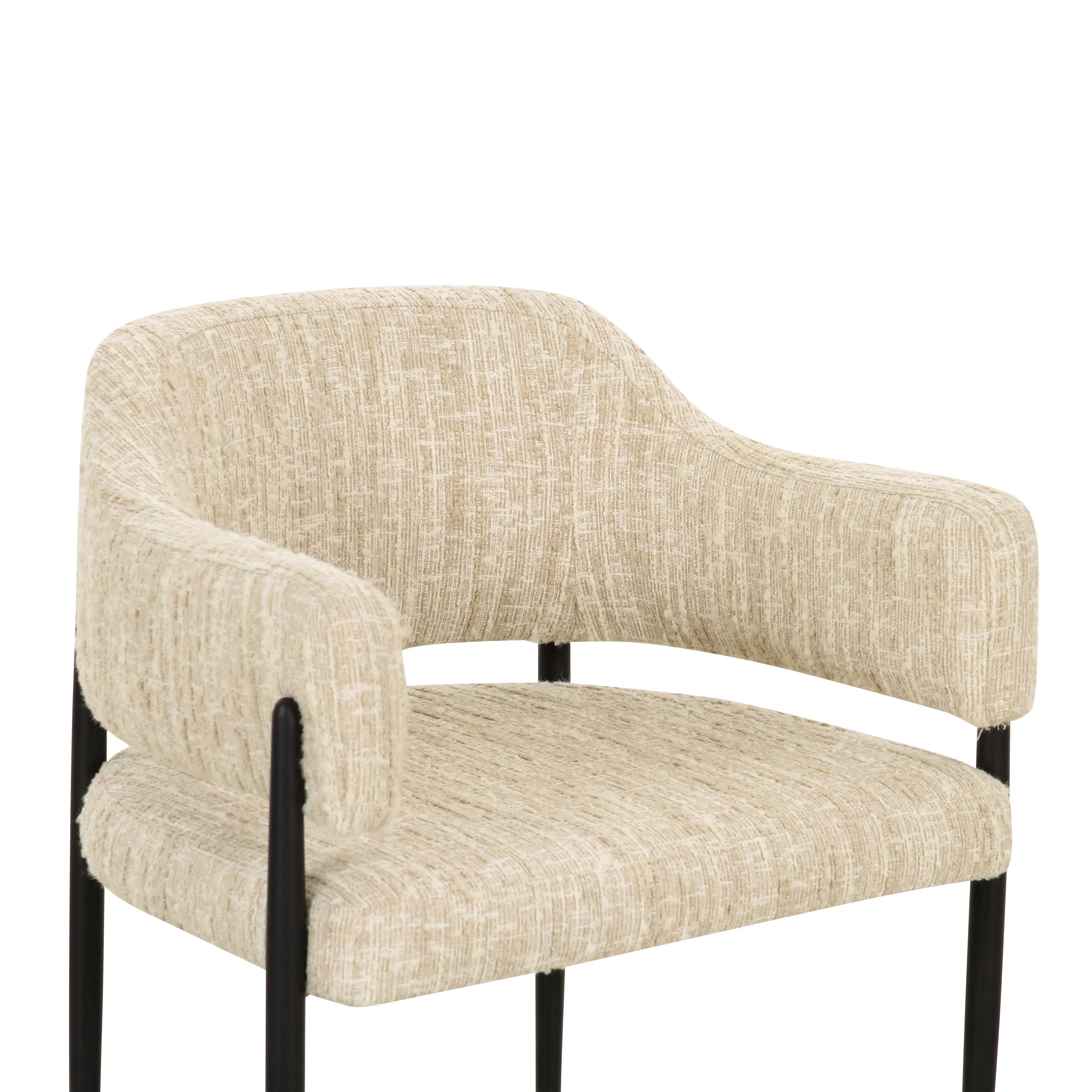Sezanne Taupe Textured Performance Boucle Dining Chair - Image 5