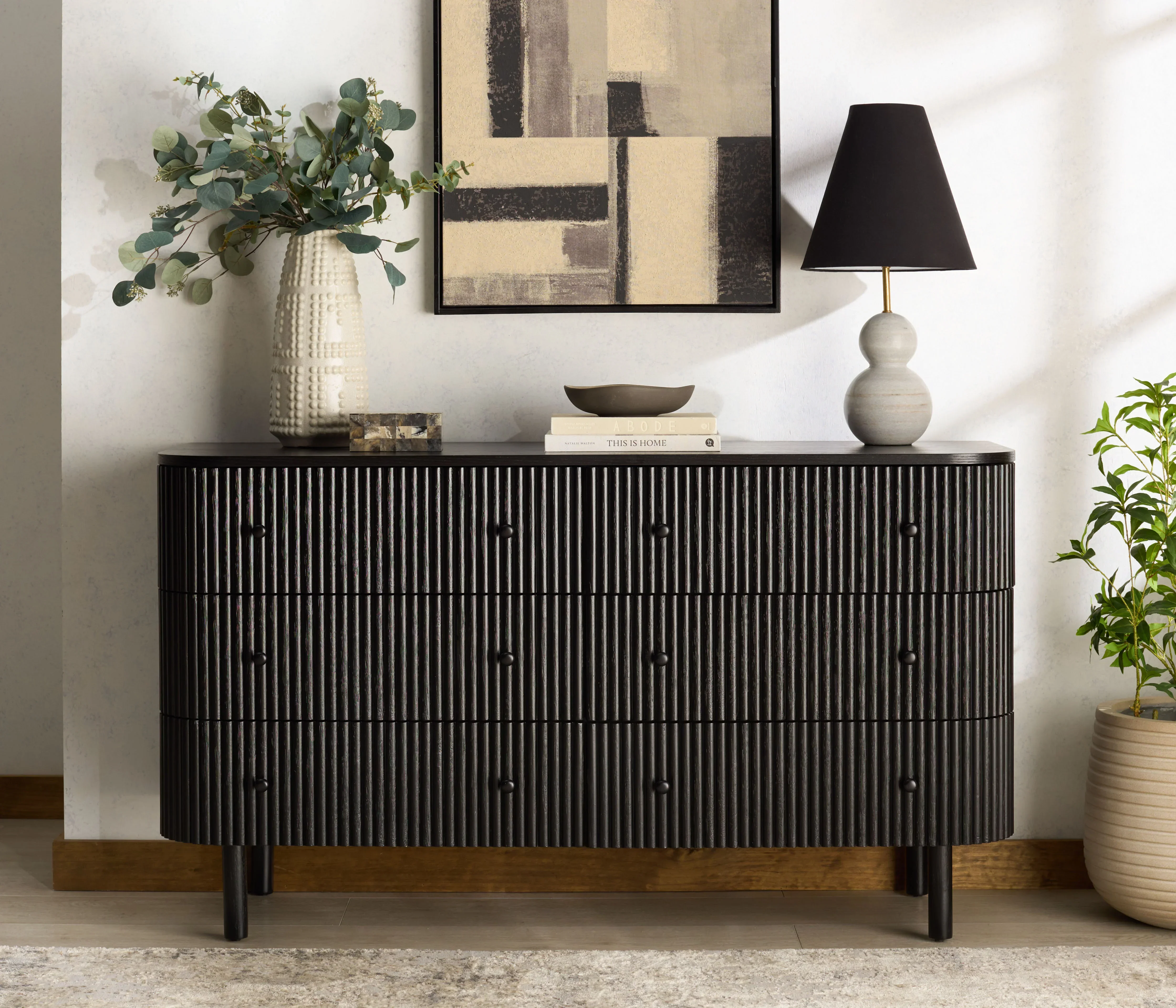 Shelbie 6 Drawer Reeded Dresser - Image 2