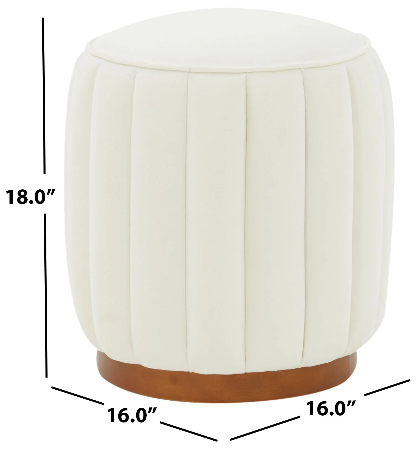 Sherrie Round Channel Tufted Ottoman - Image 5