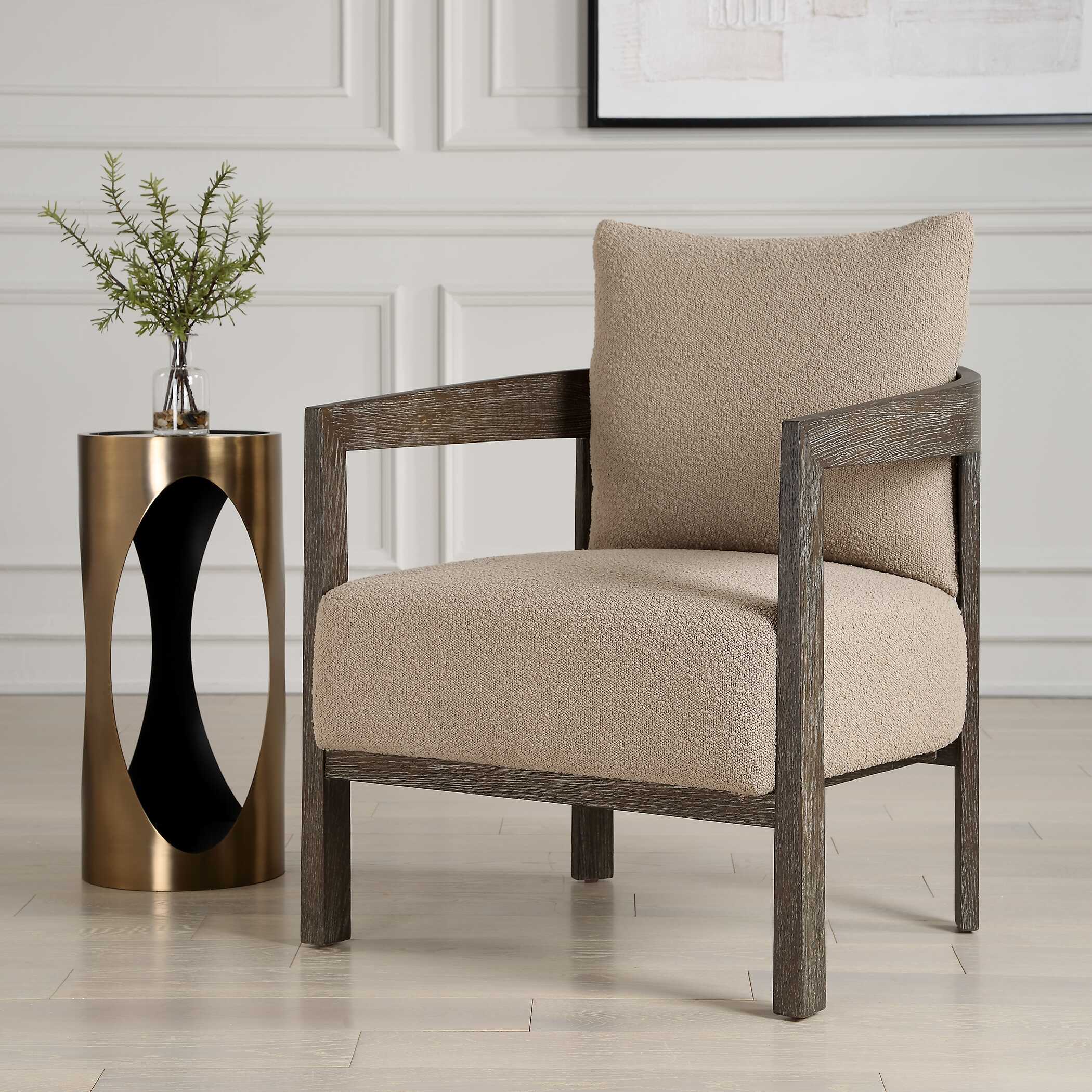 Sienna Sand Fabric Accent Chair - Image 3