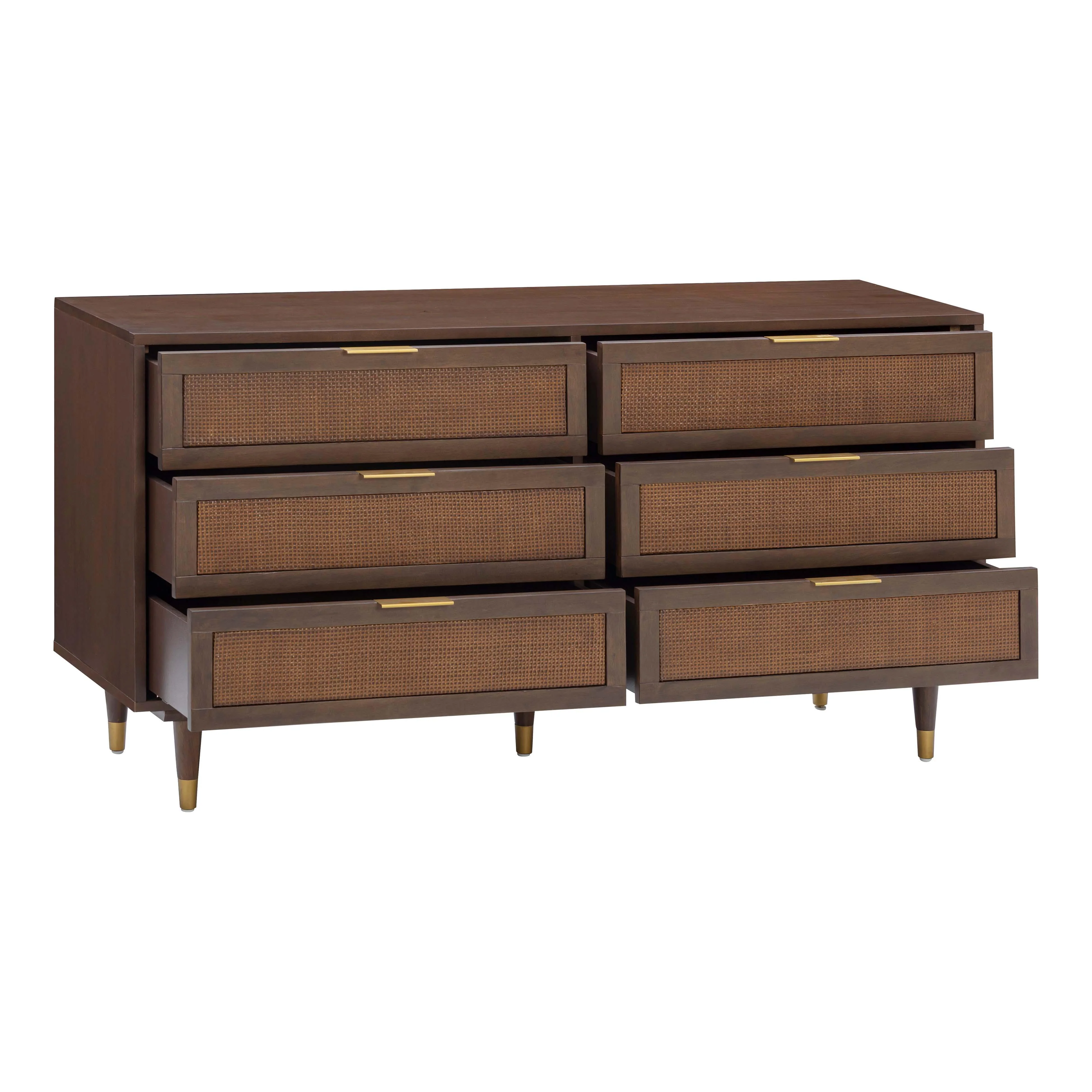 Sierra 60" Cane 6-Drawer Dresser - Image 3