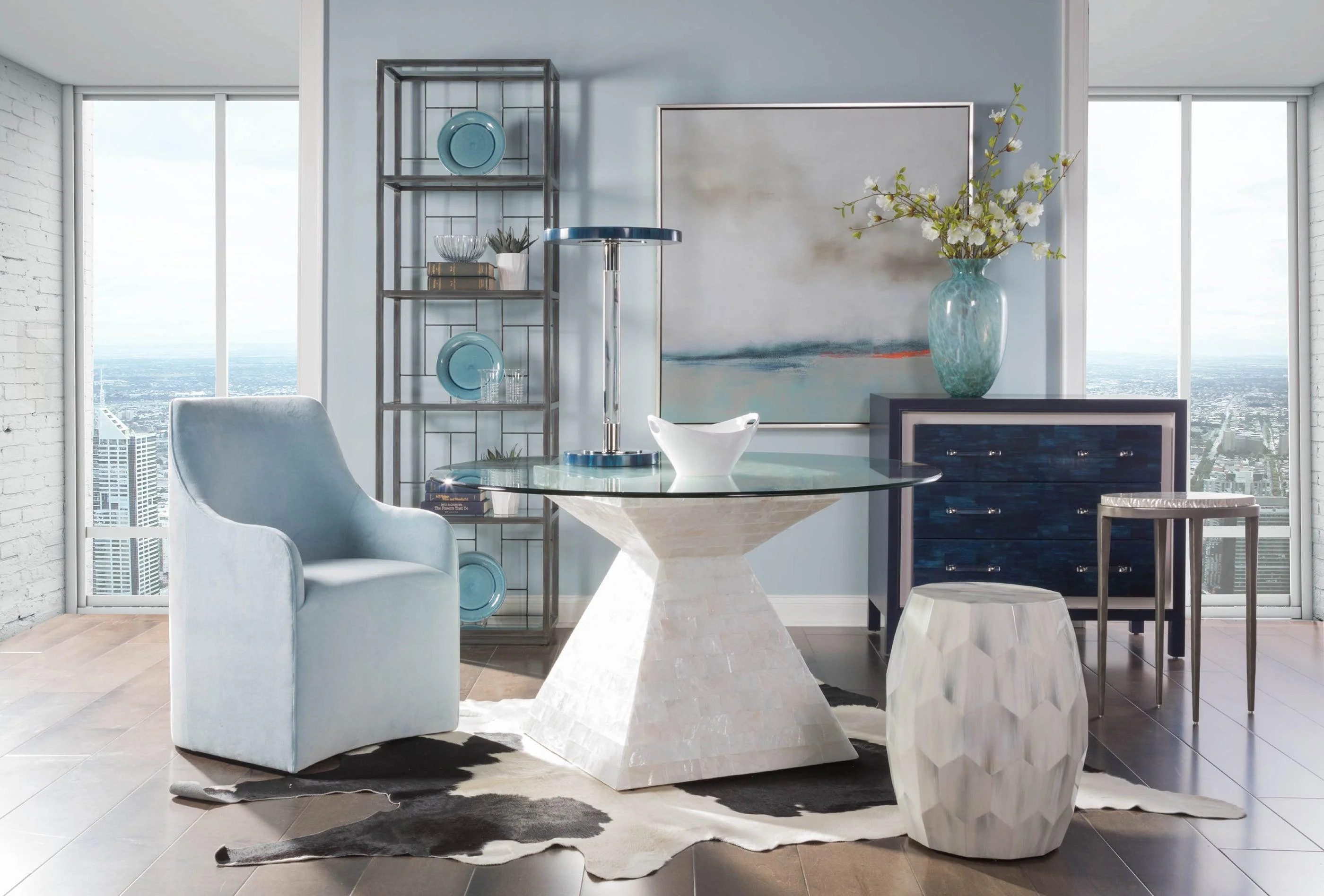 Signature Designs Bello Faceted Drum Table - Image 4