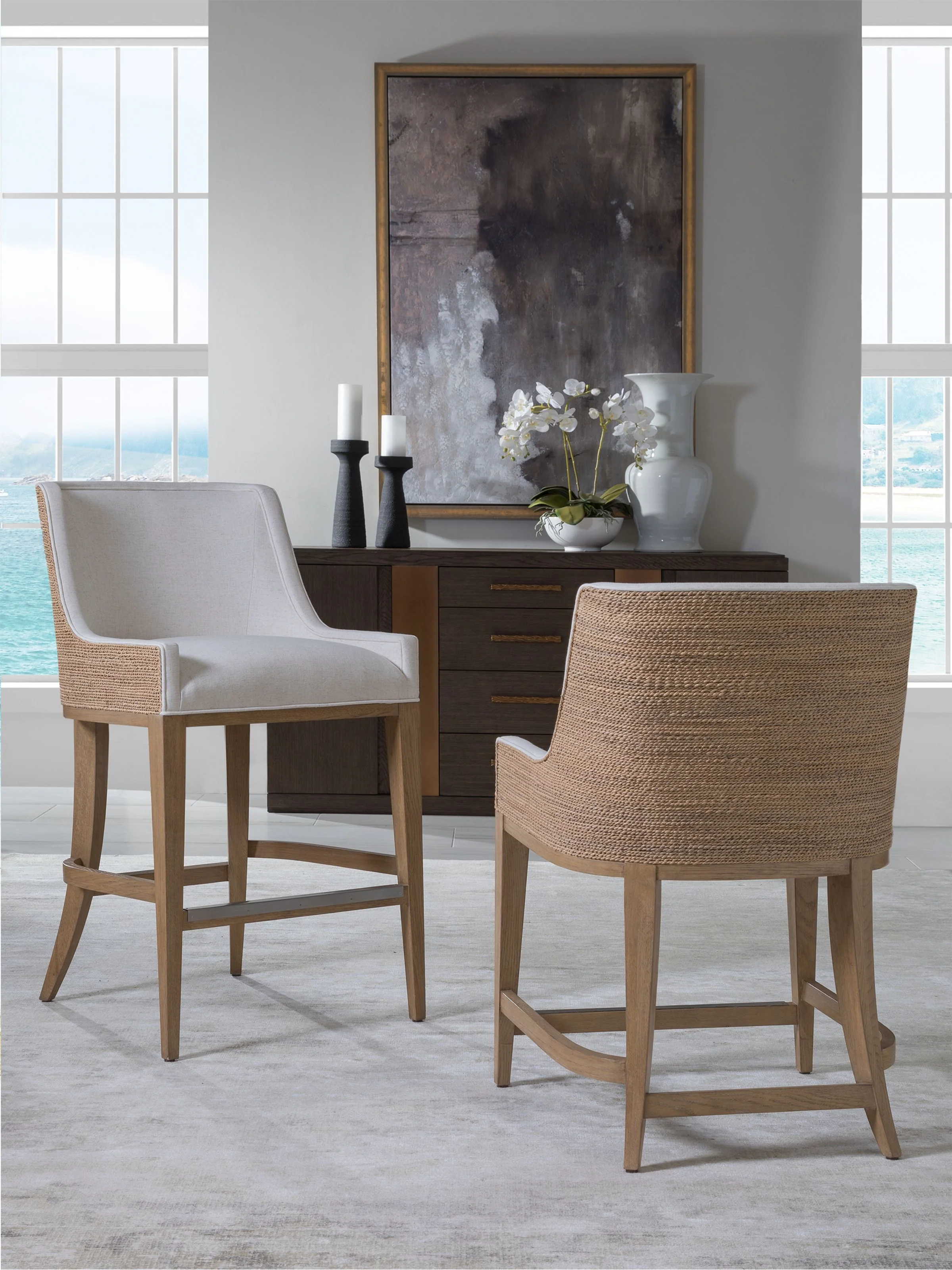 Simpatico Simpatico Woven Back Counter Stool - Image 3