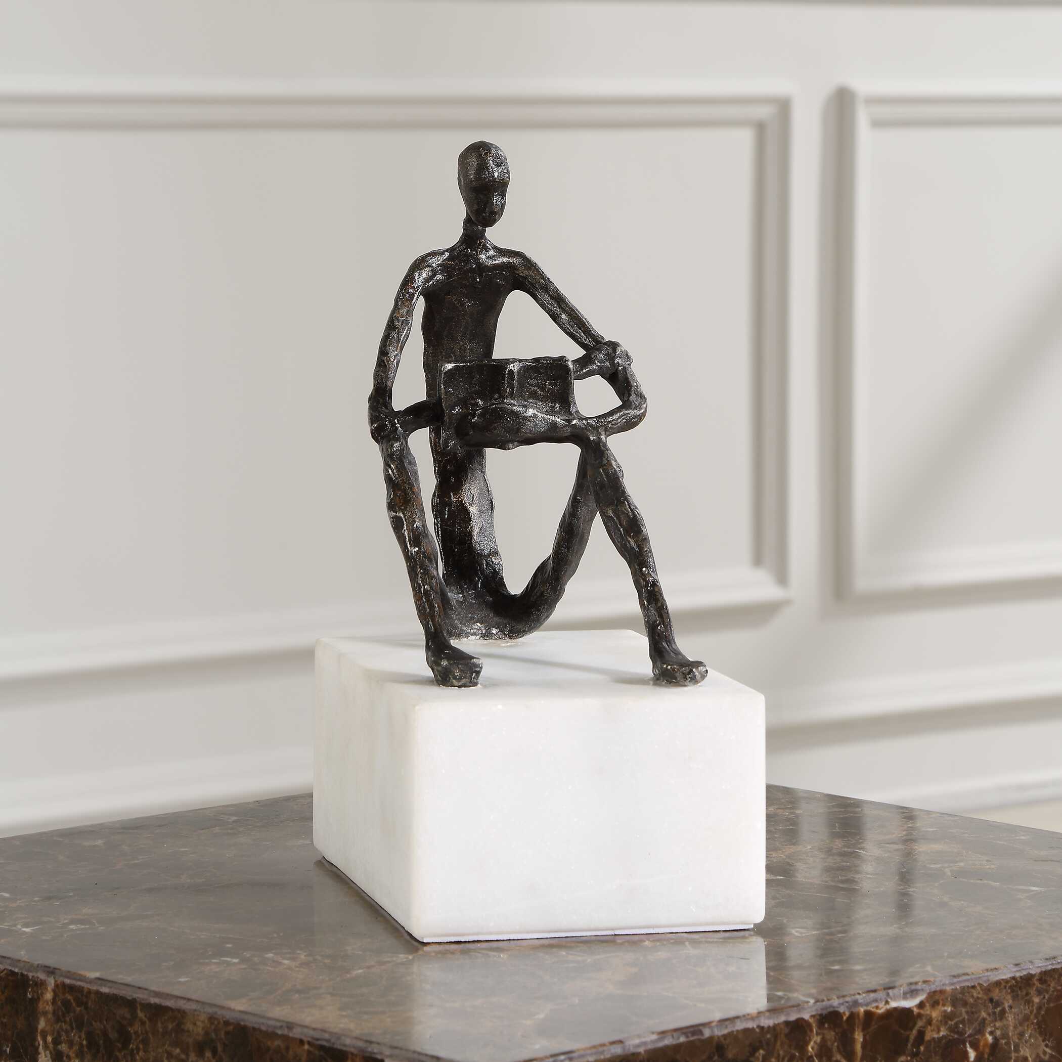 Sit Back, Relax And Read, Iron Sculpture - Image 3