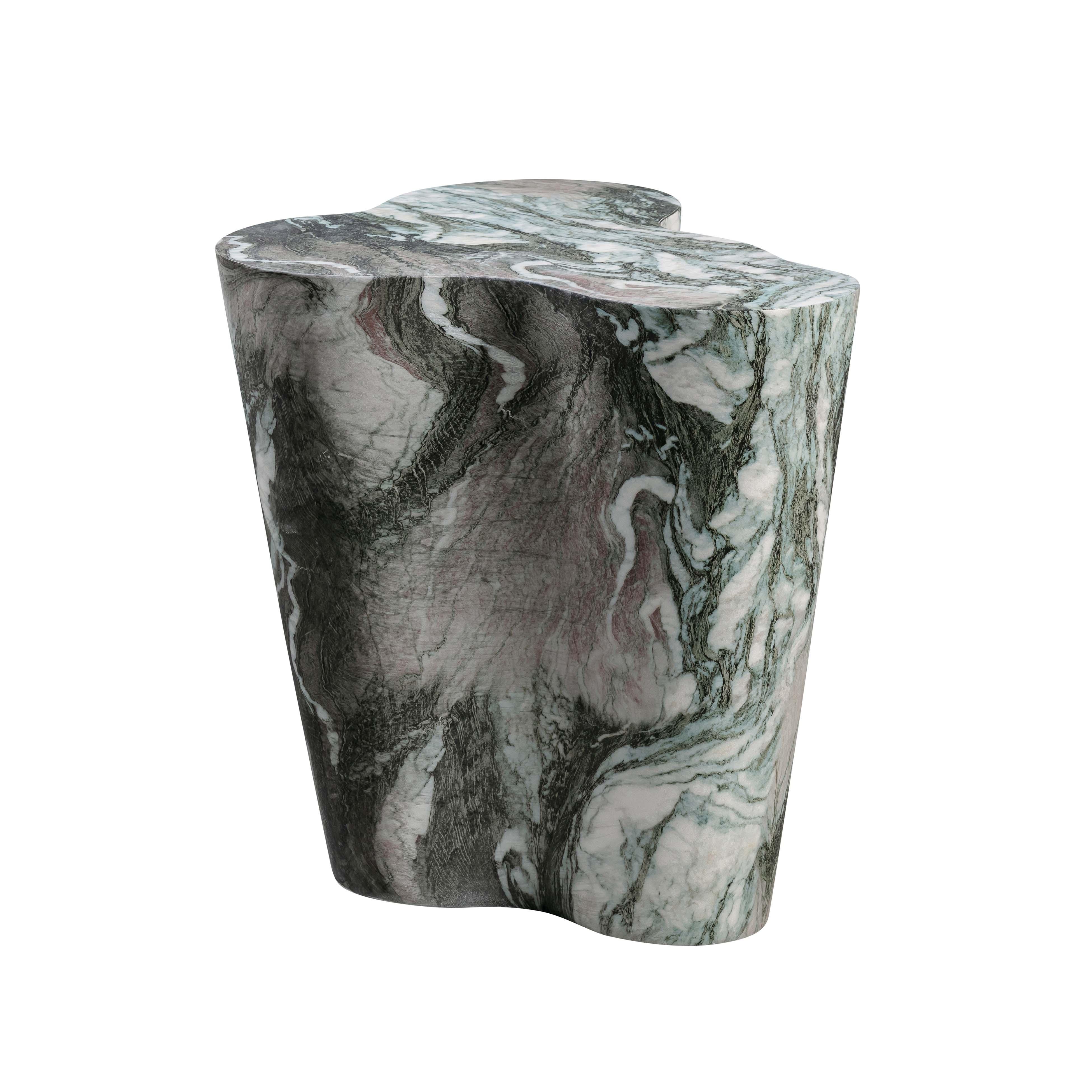 Slab Grey/Blush Faux Marble Tall Side Table - Image 3