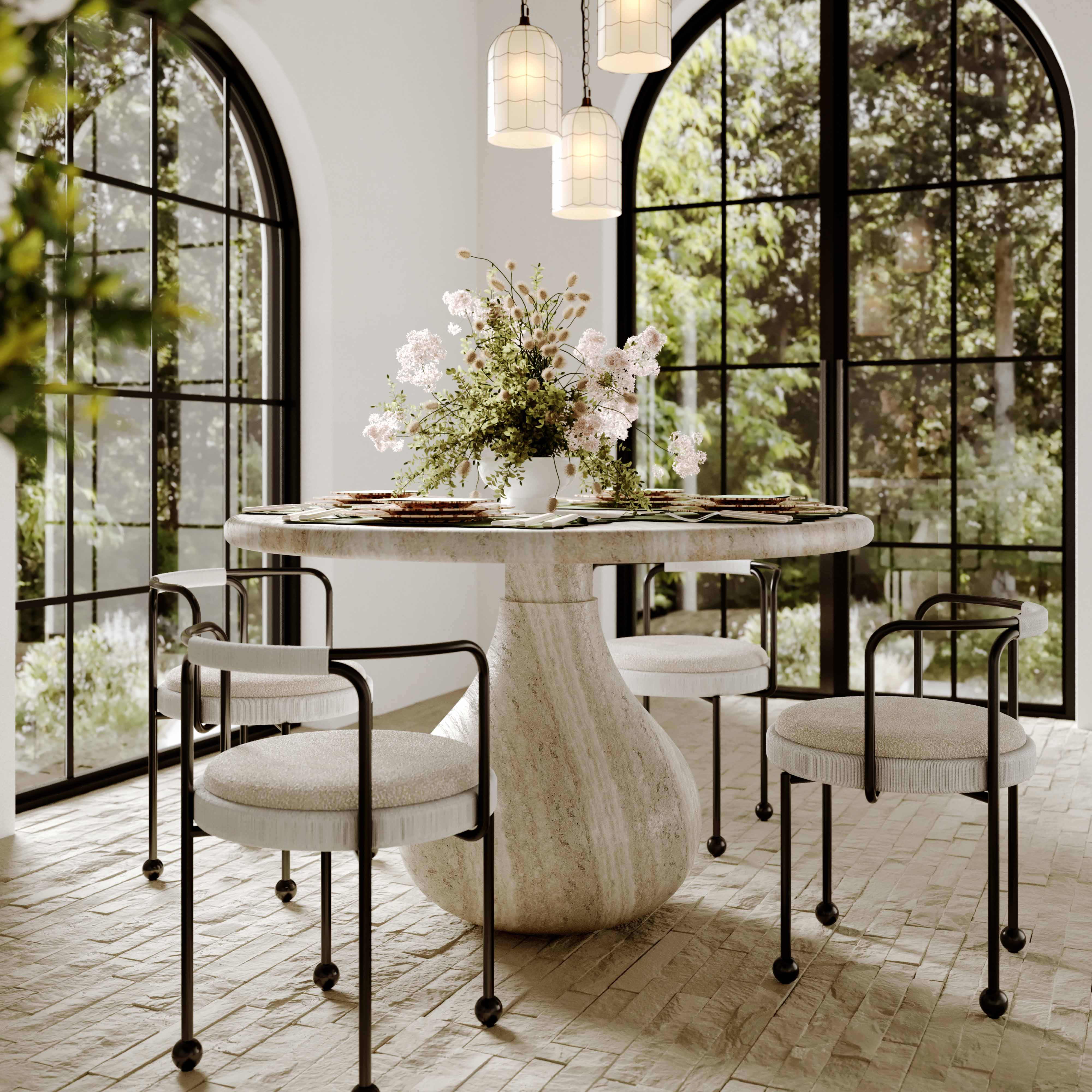 Smooch 47" Concrete Indoor/Outdoor Round Dining Table - Image 8