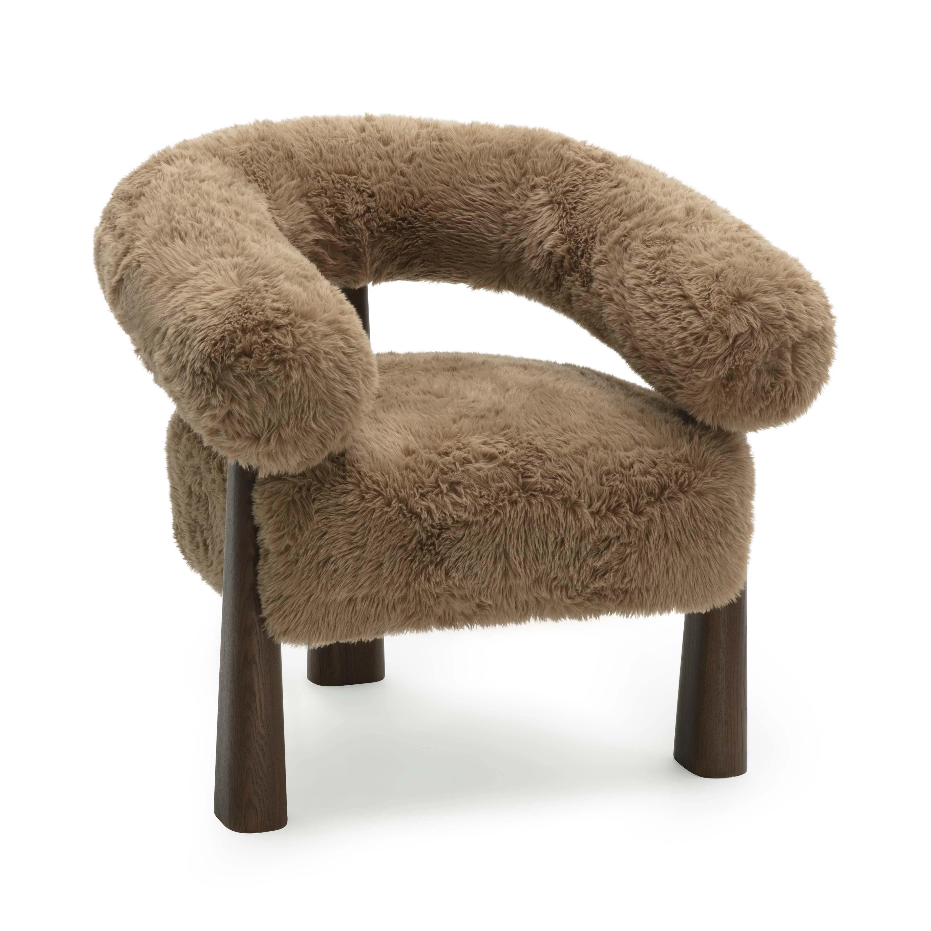 Spara Contract-Grade Straight Vegan Shearling Accent Chair - Image 9