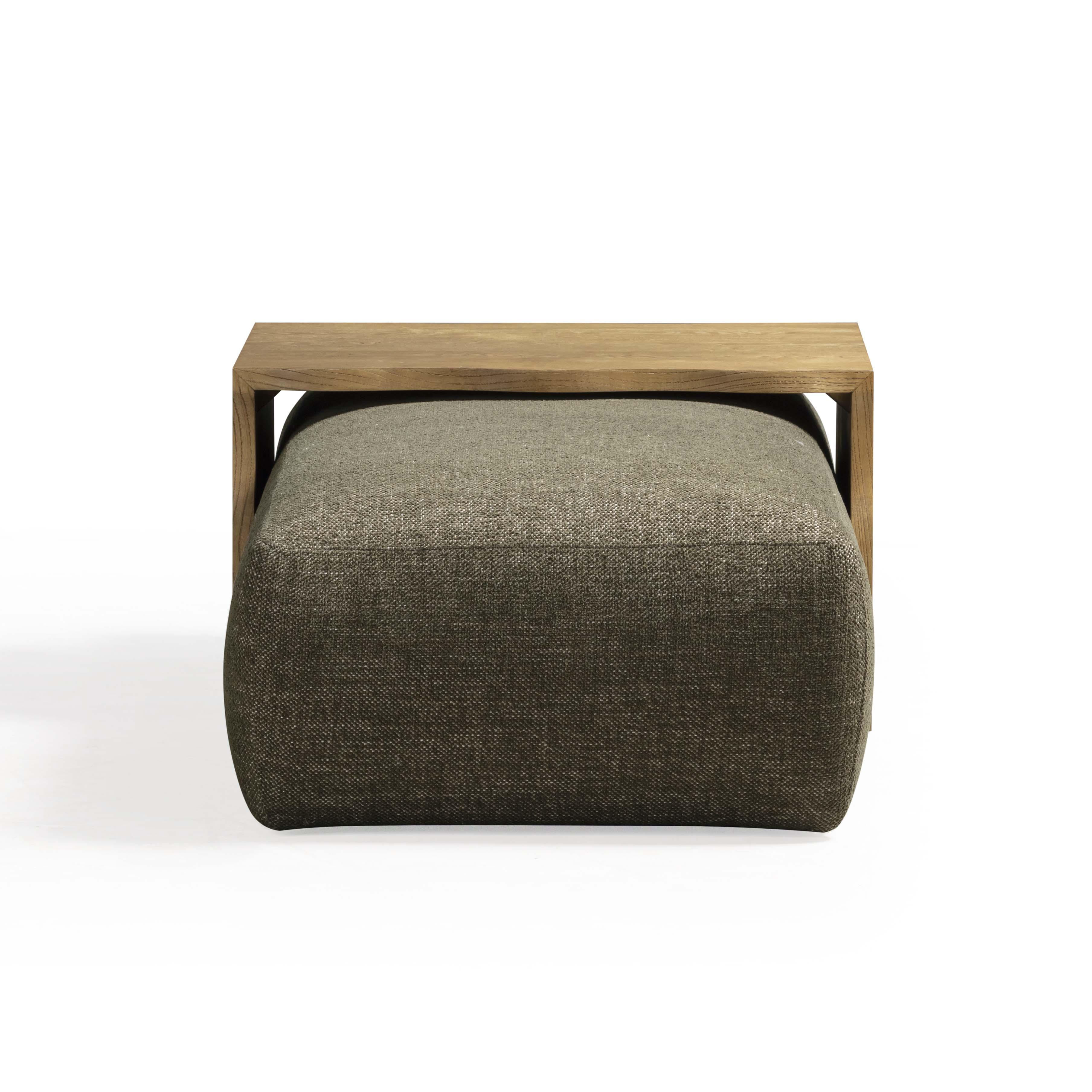 Spencer 54" Performance Basketweave Ottoman with Bridge Table - Image 11