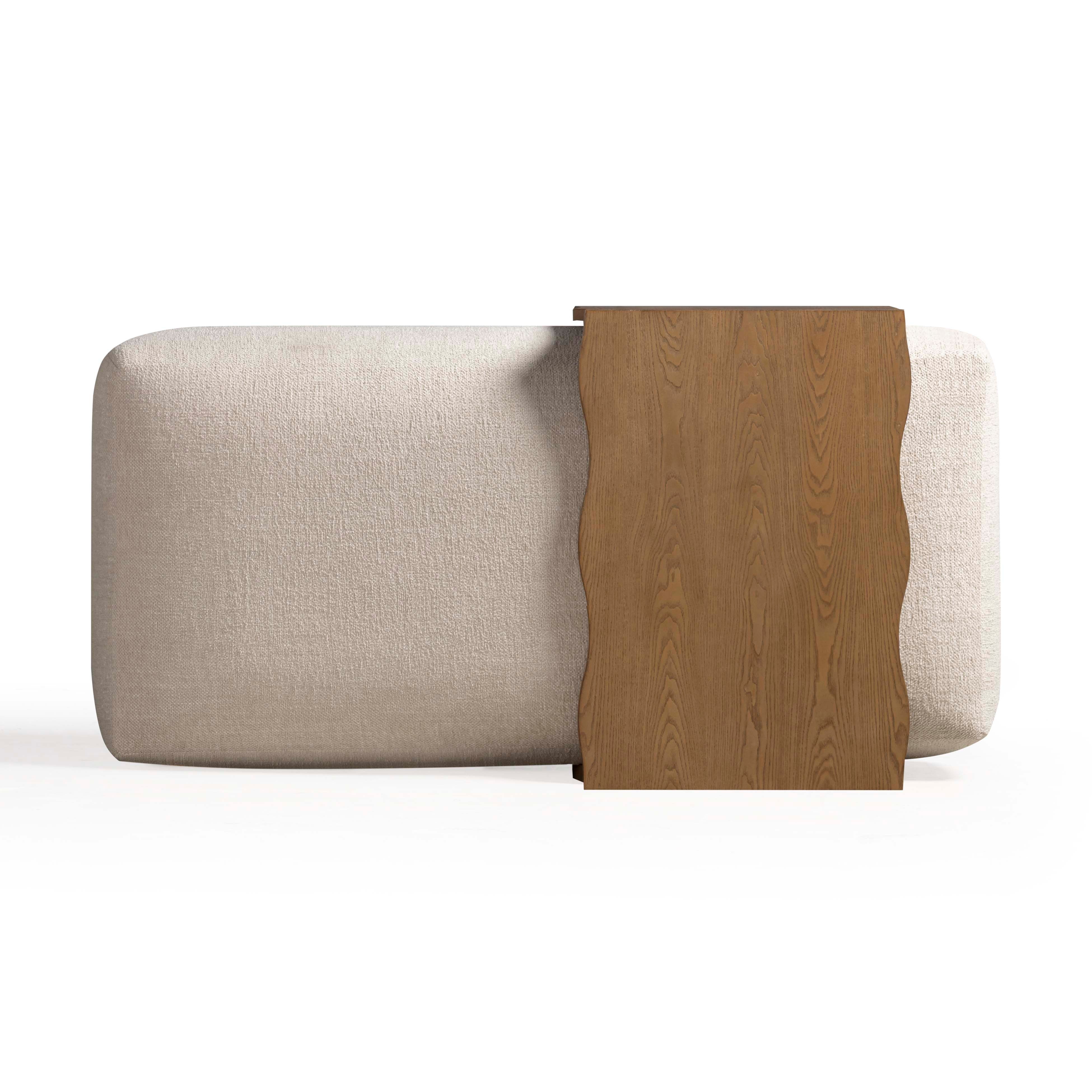 Spencer 54" Performance Basketweave Ottoman with Bridge Table - Image 6