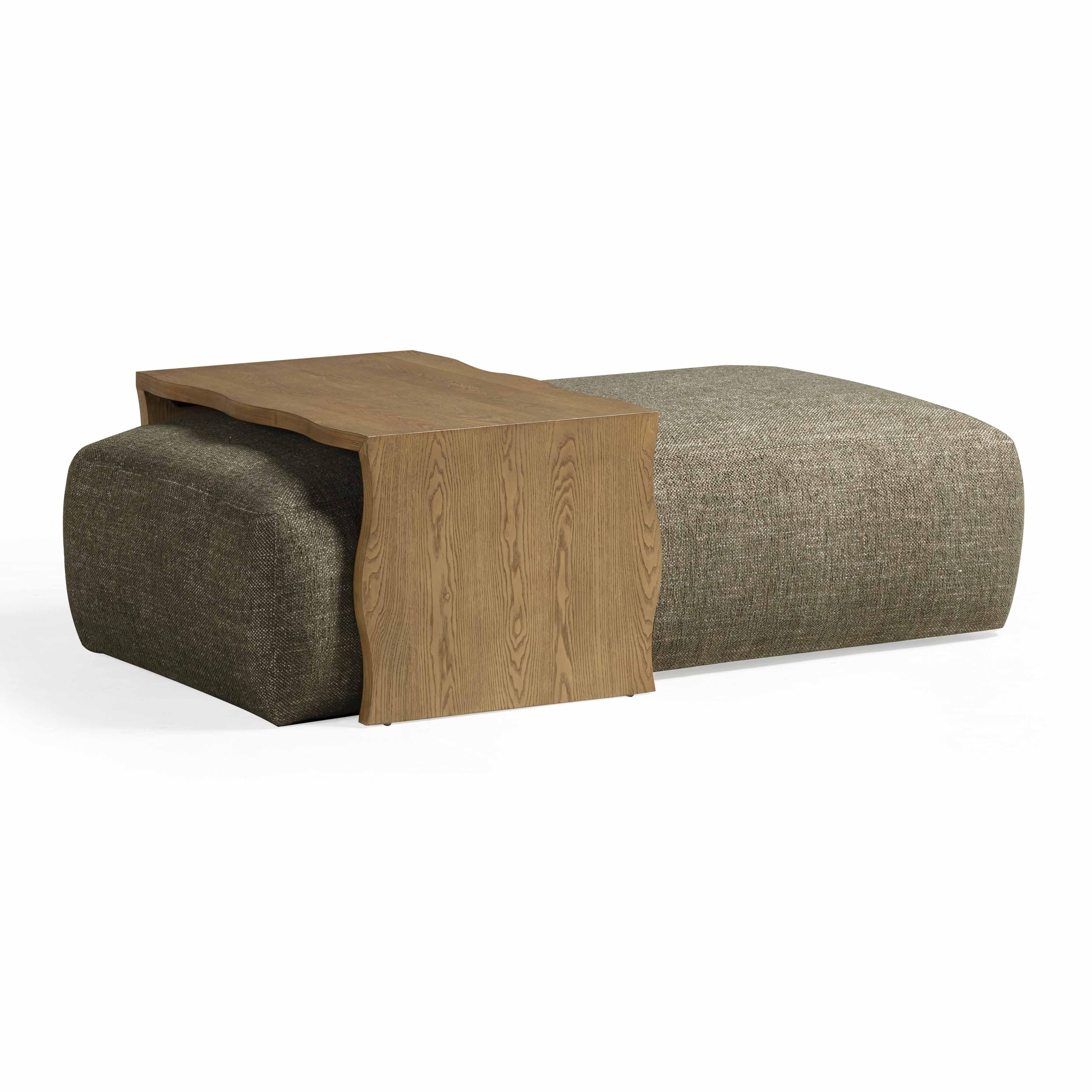 Spencer 54" Performance Basketweave Ottoman with Bridge Table - Image 7